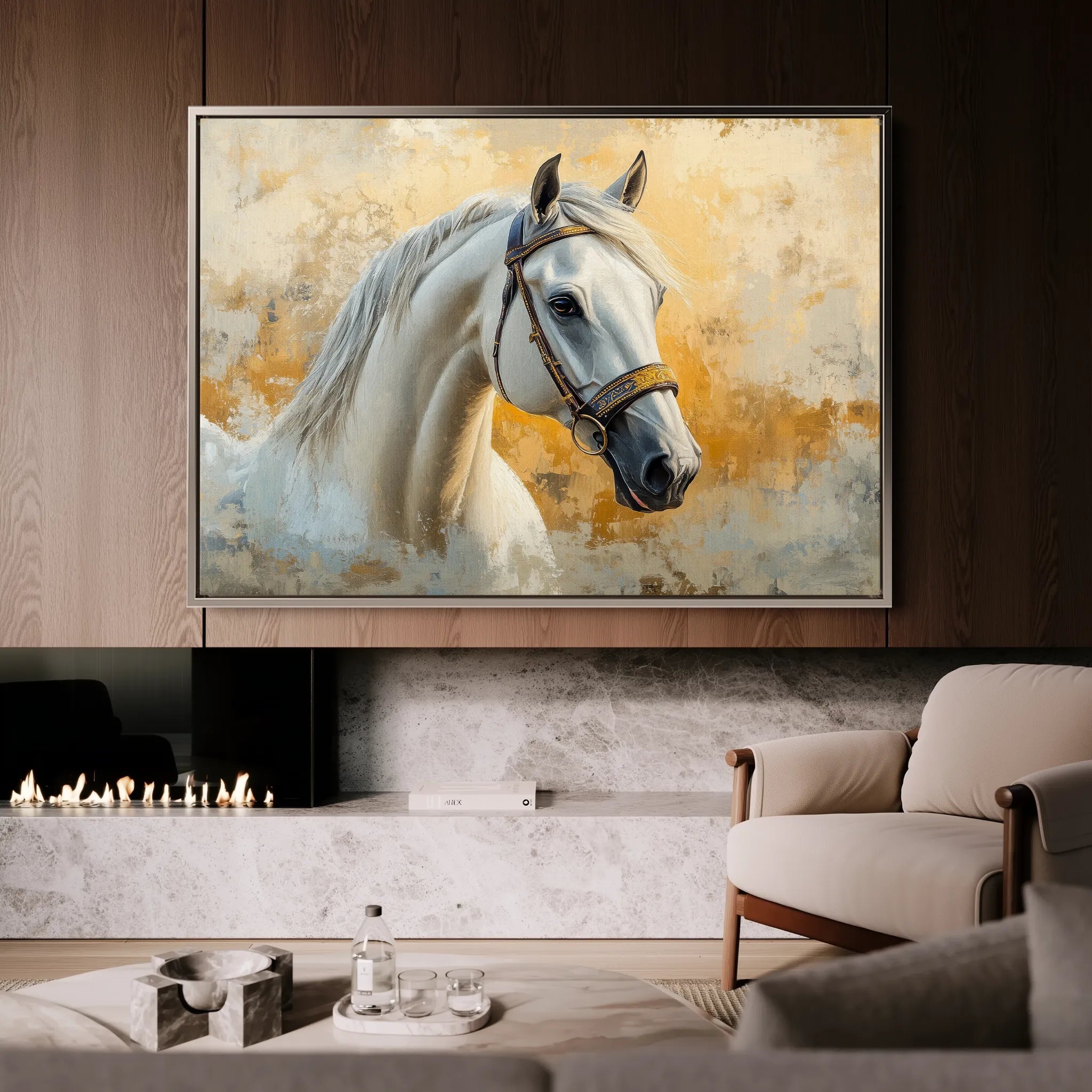 Horses 076 Canvas Art 60 x 40 cm / Black