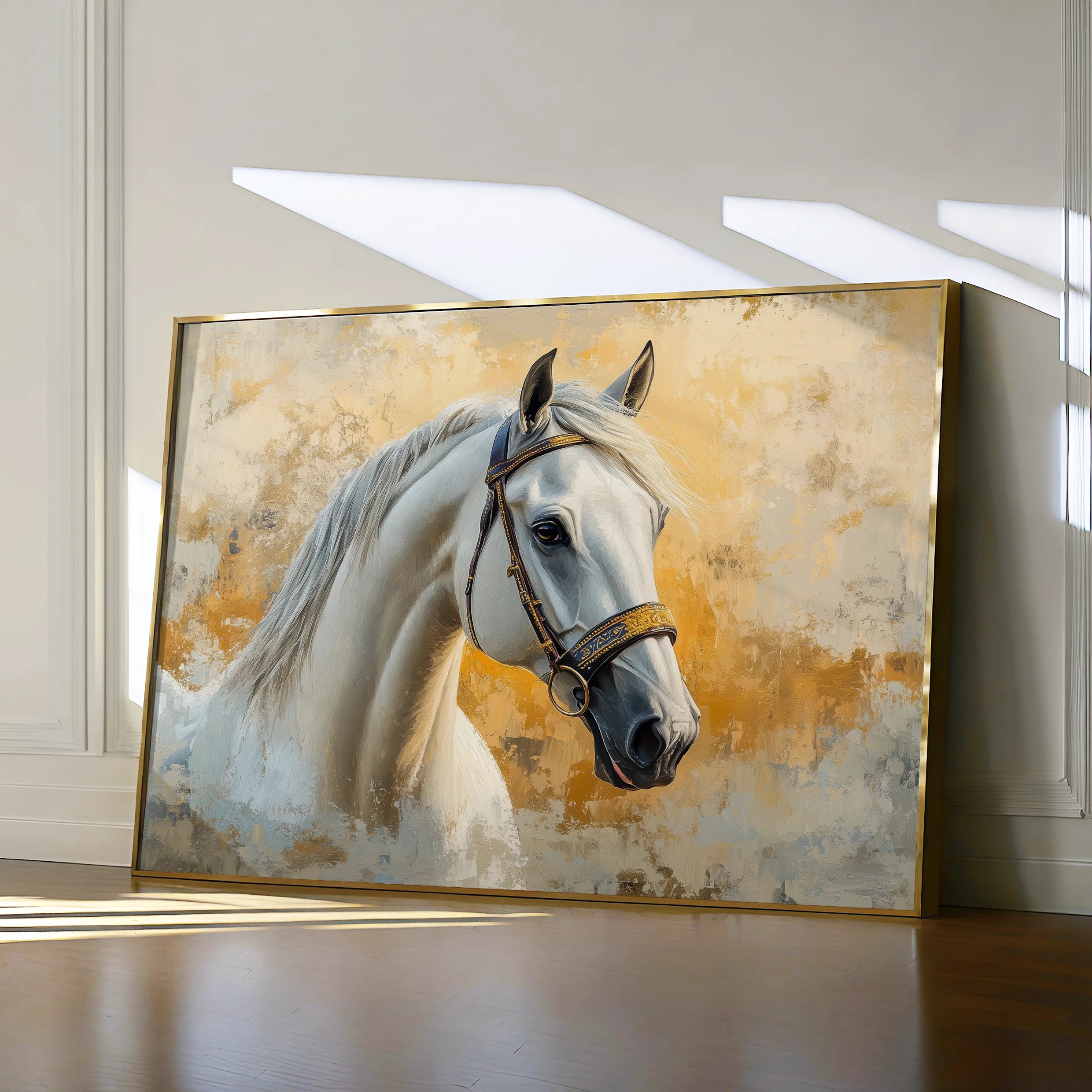 Horses 076 Canvas Art 60 x 40 cm / Black