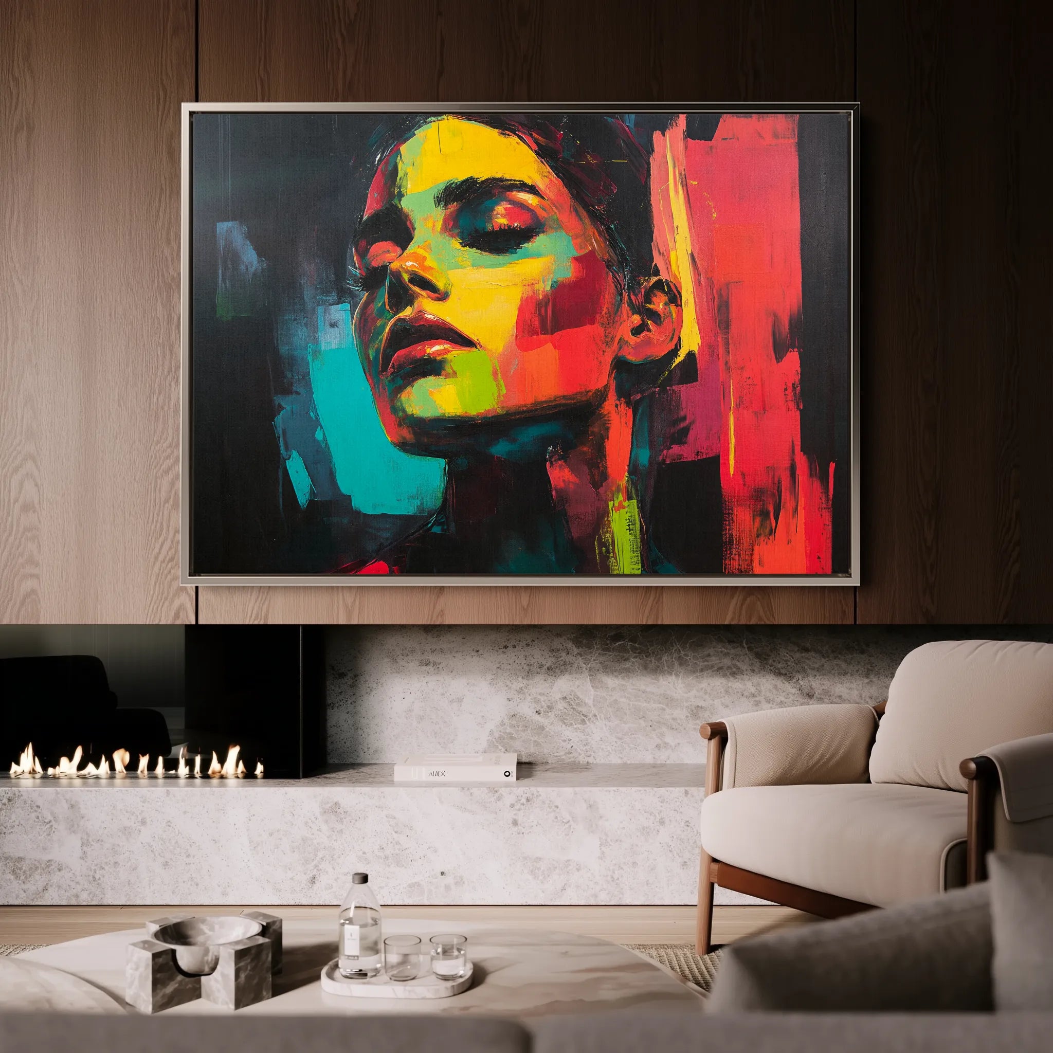 Portrait 076 Canvas Art 60 x 40 cm / Black