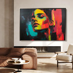 Portrait 076 Canvas Art 60 x 40 cm / Black