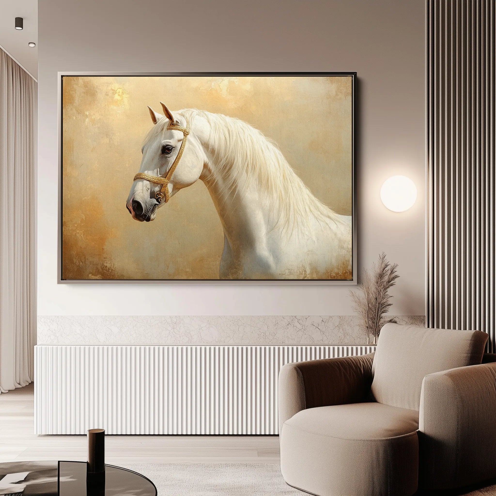 Horses 077 Canvas Art 60 x 40 cm / Black