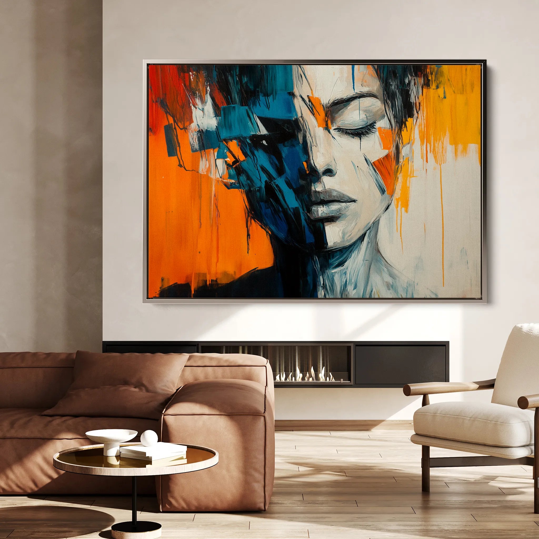 Portrait 077 Canvas Art 60 x 40 cm / Black