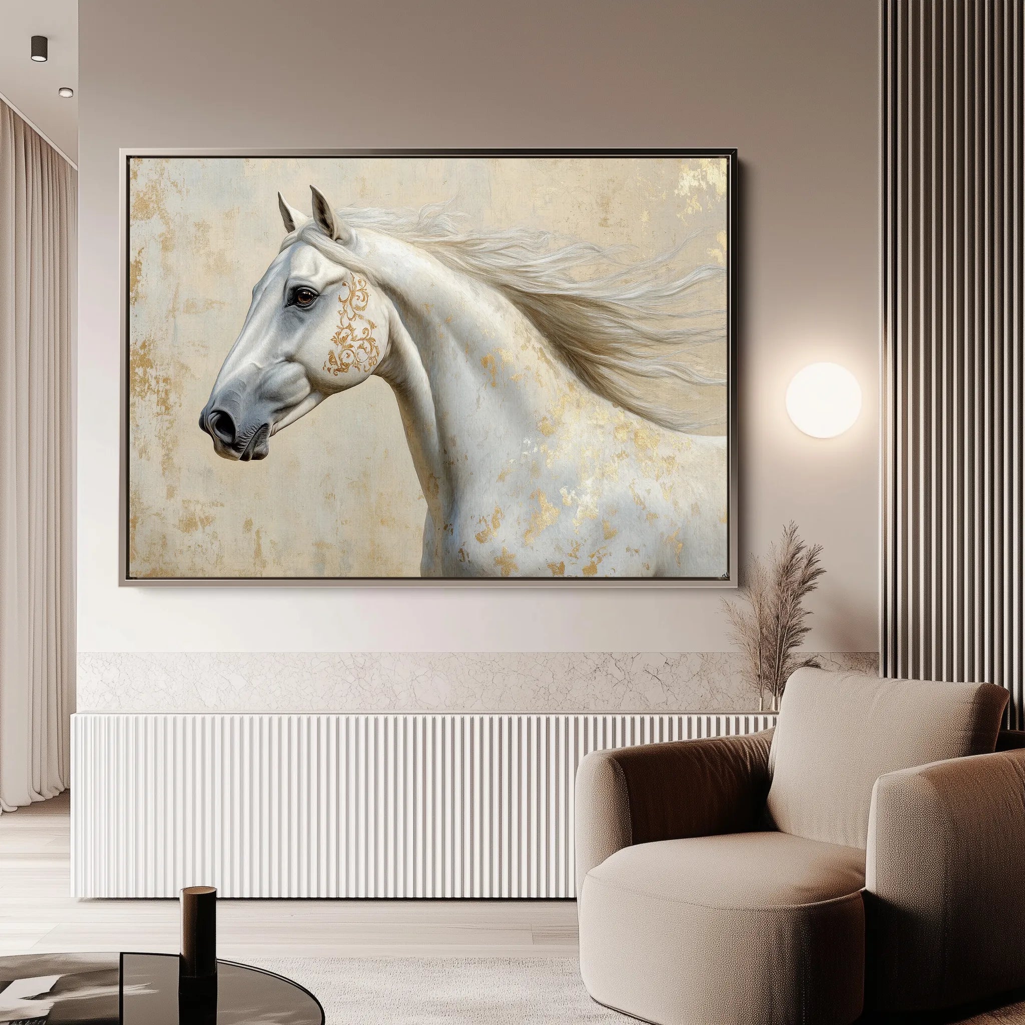 Horses 078 Canvas Art 60 x 40 cm / Black