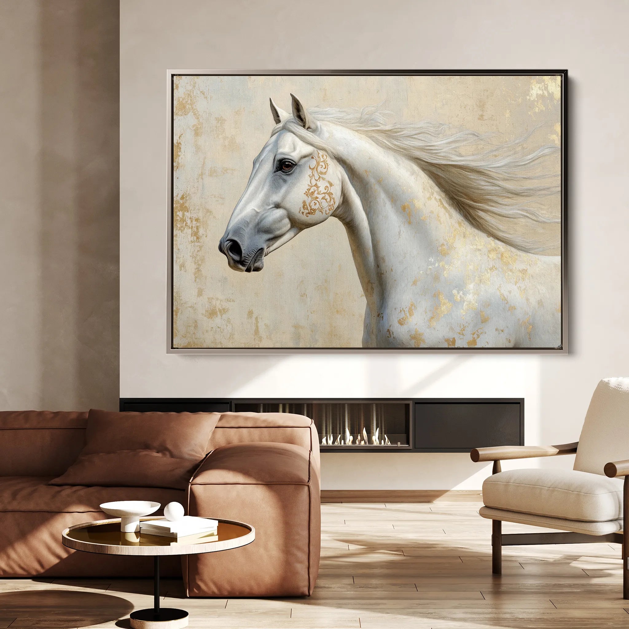 Horses 078 Canvas Art 60 x 40 cm / Black