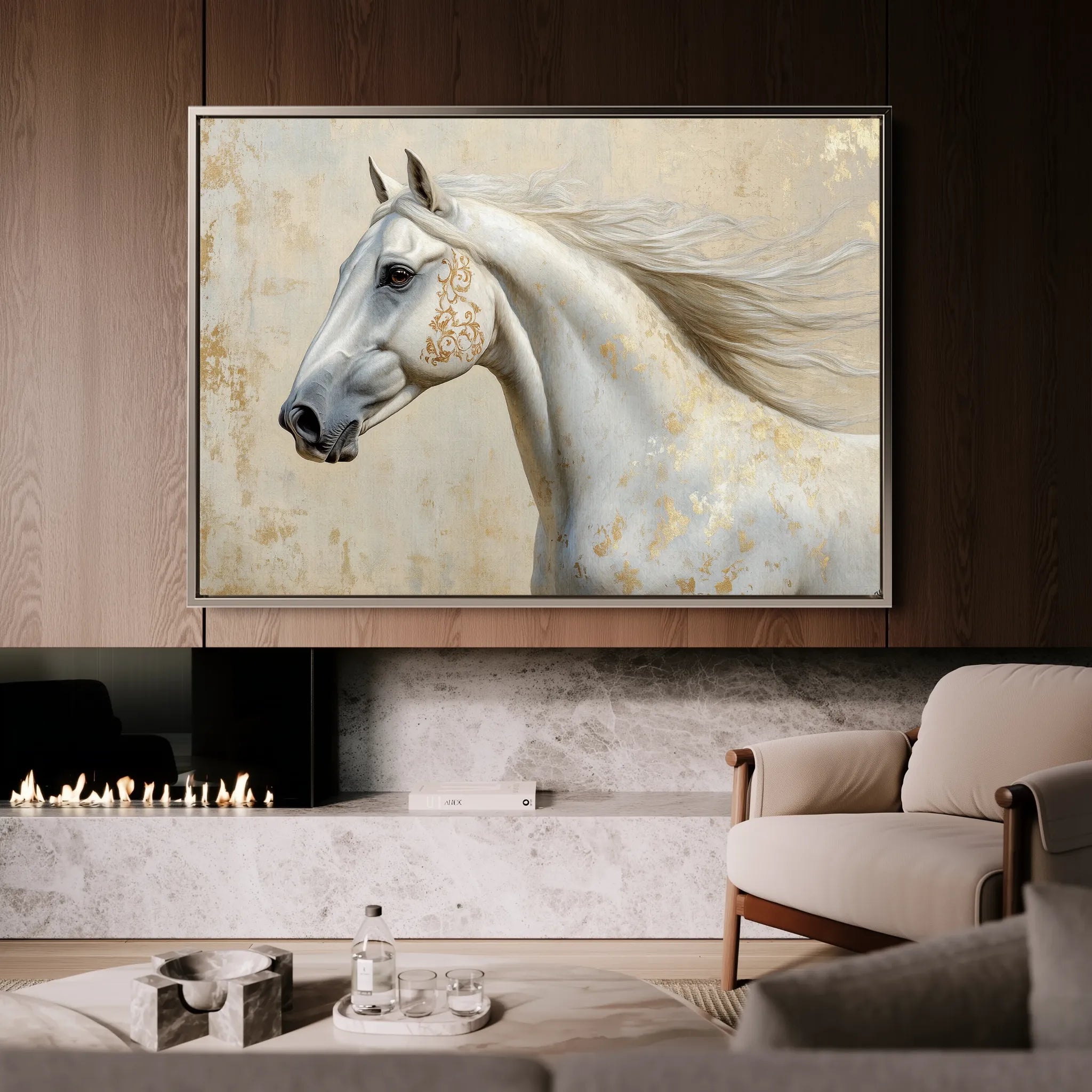 Horses 078 Canvas Art 60 x 40 cm / Black