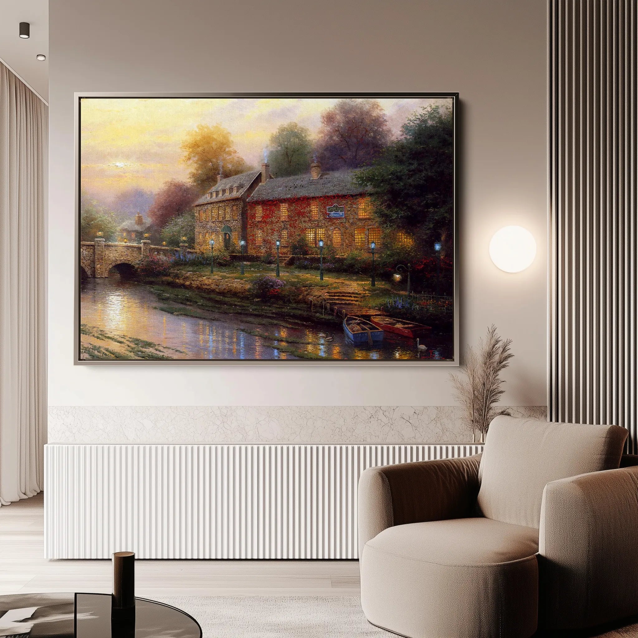 Landscape 078 Canvas Art 60 x 40 cm / Black