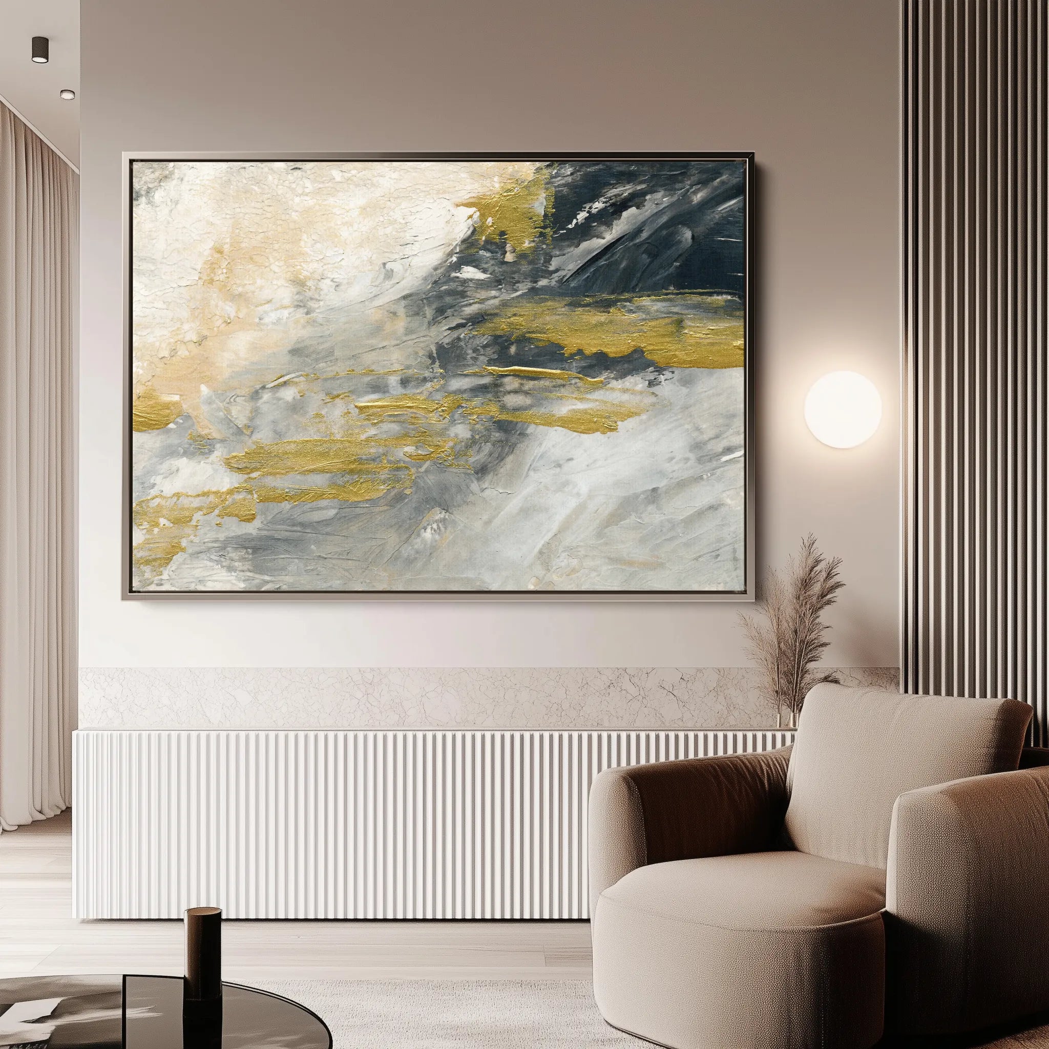 Abstract 079 Canvas Art 60 x 40 cm / Black