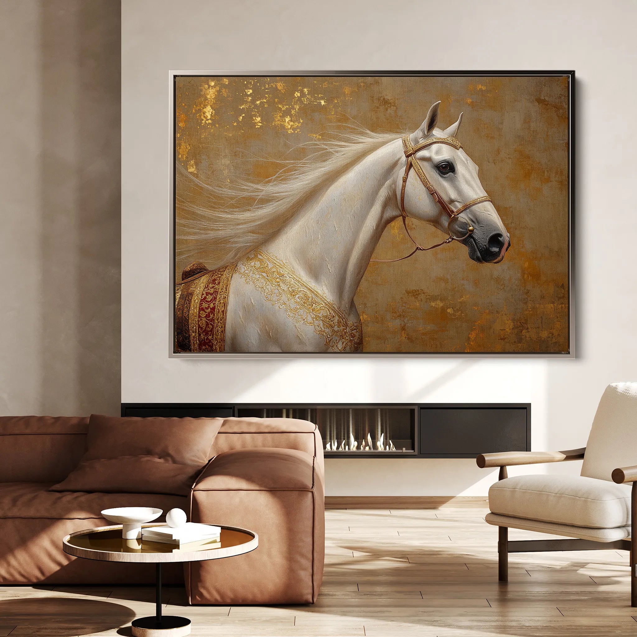 Horses 079 Canvas Art 60 x 40 cm / Black