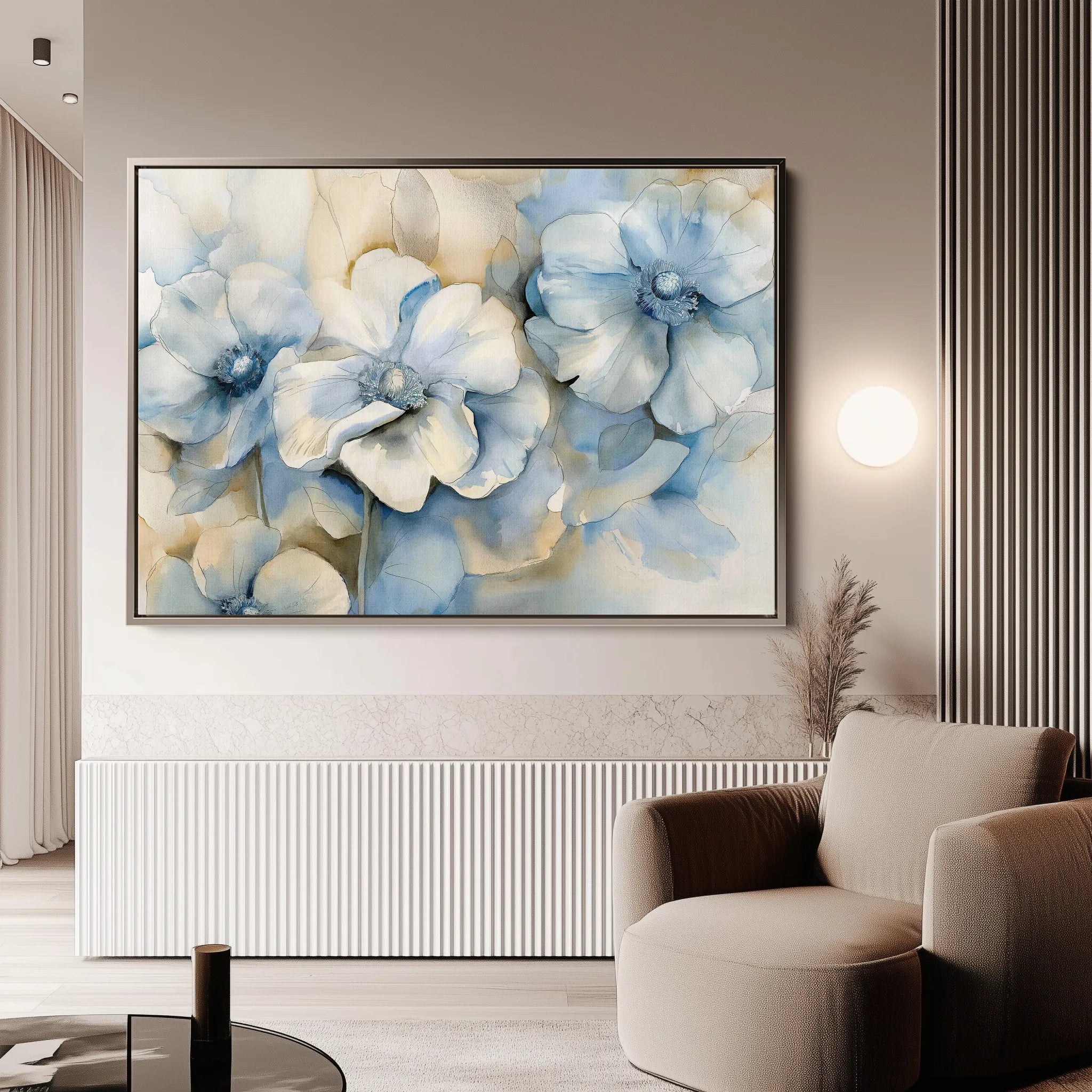 Floral 080 Canvas Art 60 x 40 cm / Black