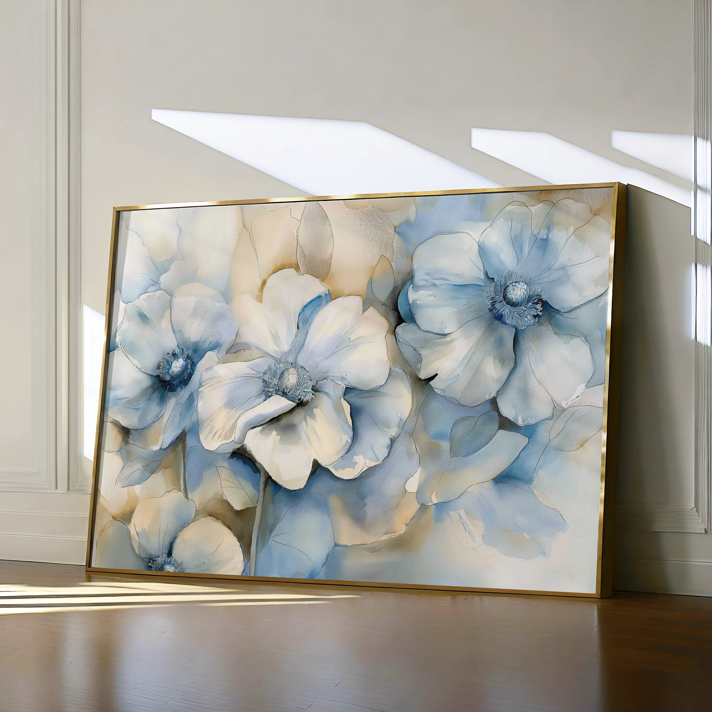 Floral 080 Canvas Art 60 x 40 cm / Black