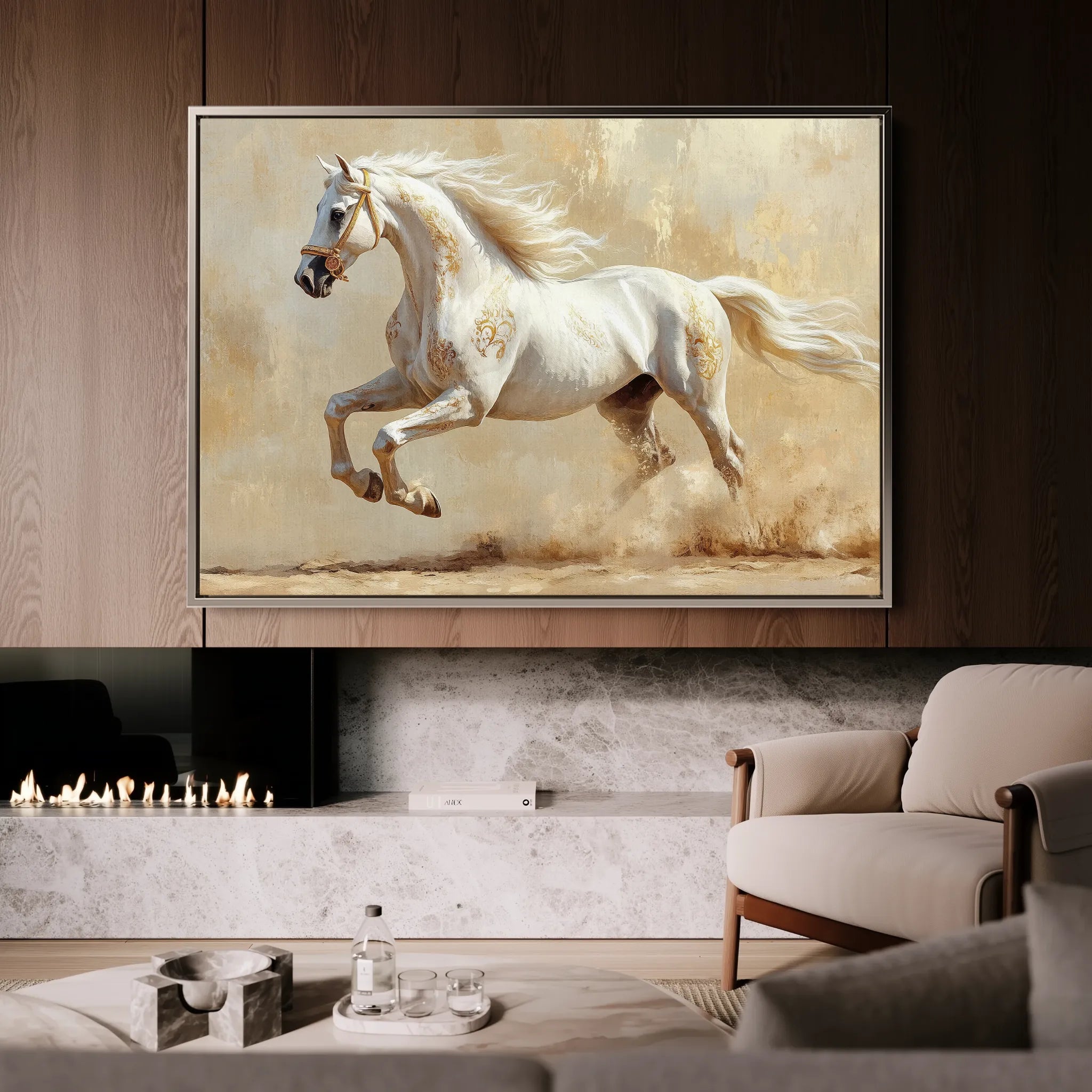 Horses 080 Canvas Art 60 x 40 cm / Black