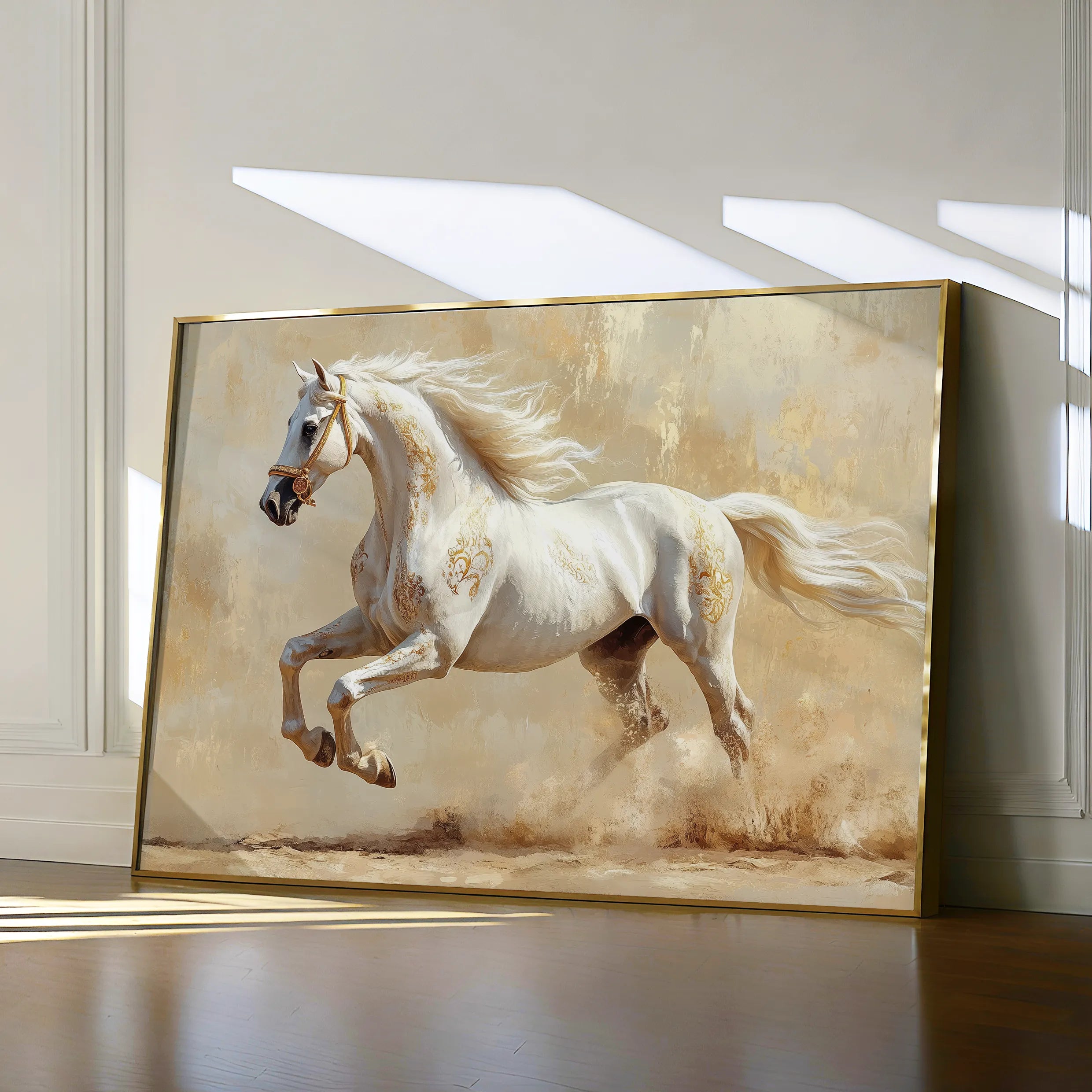 Horses 080 Canvas Art 60 x 40 cm / Black