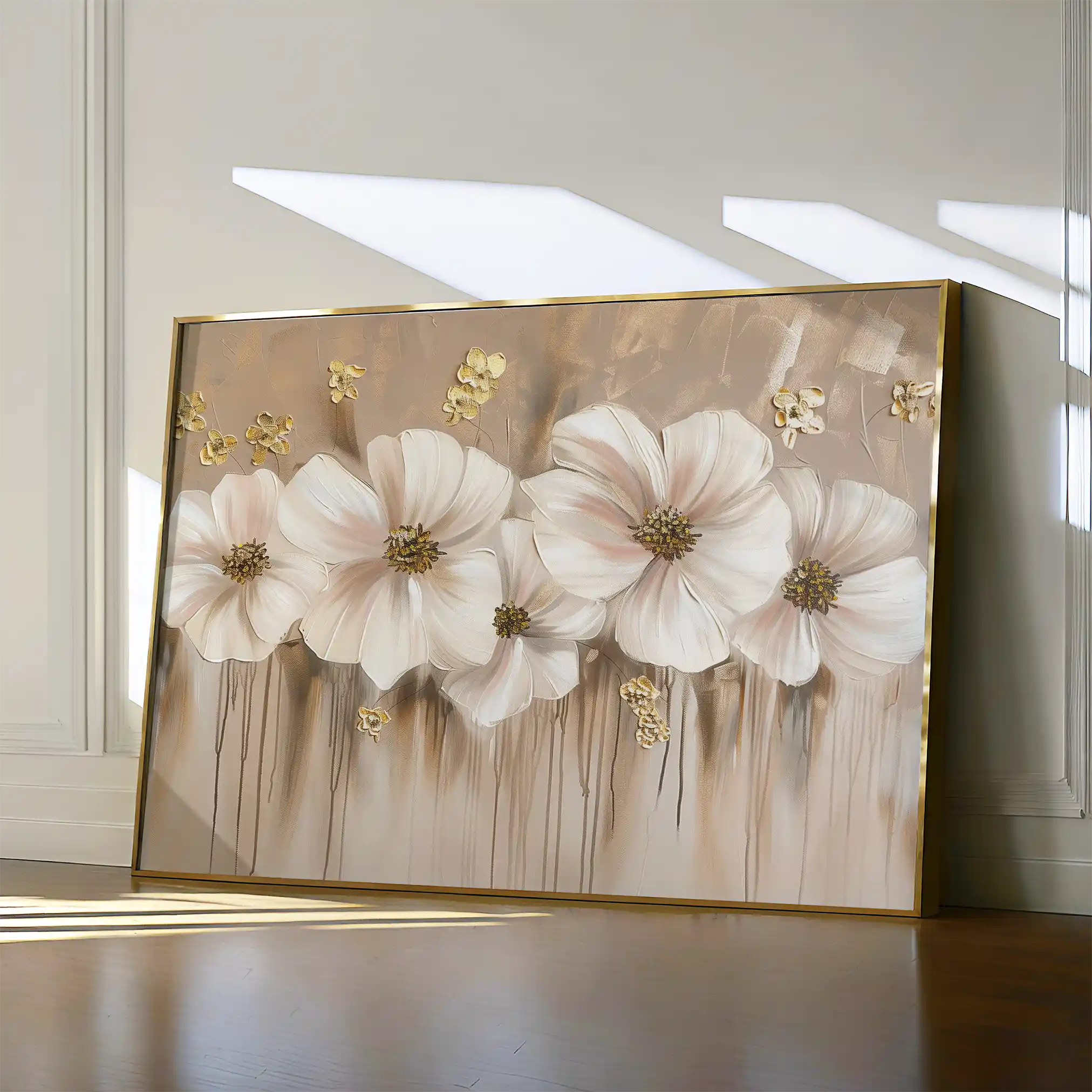Floral 081 Canvas Art 60 x 40 cm / Black