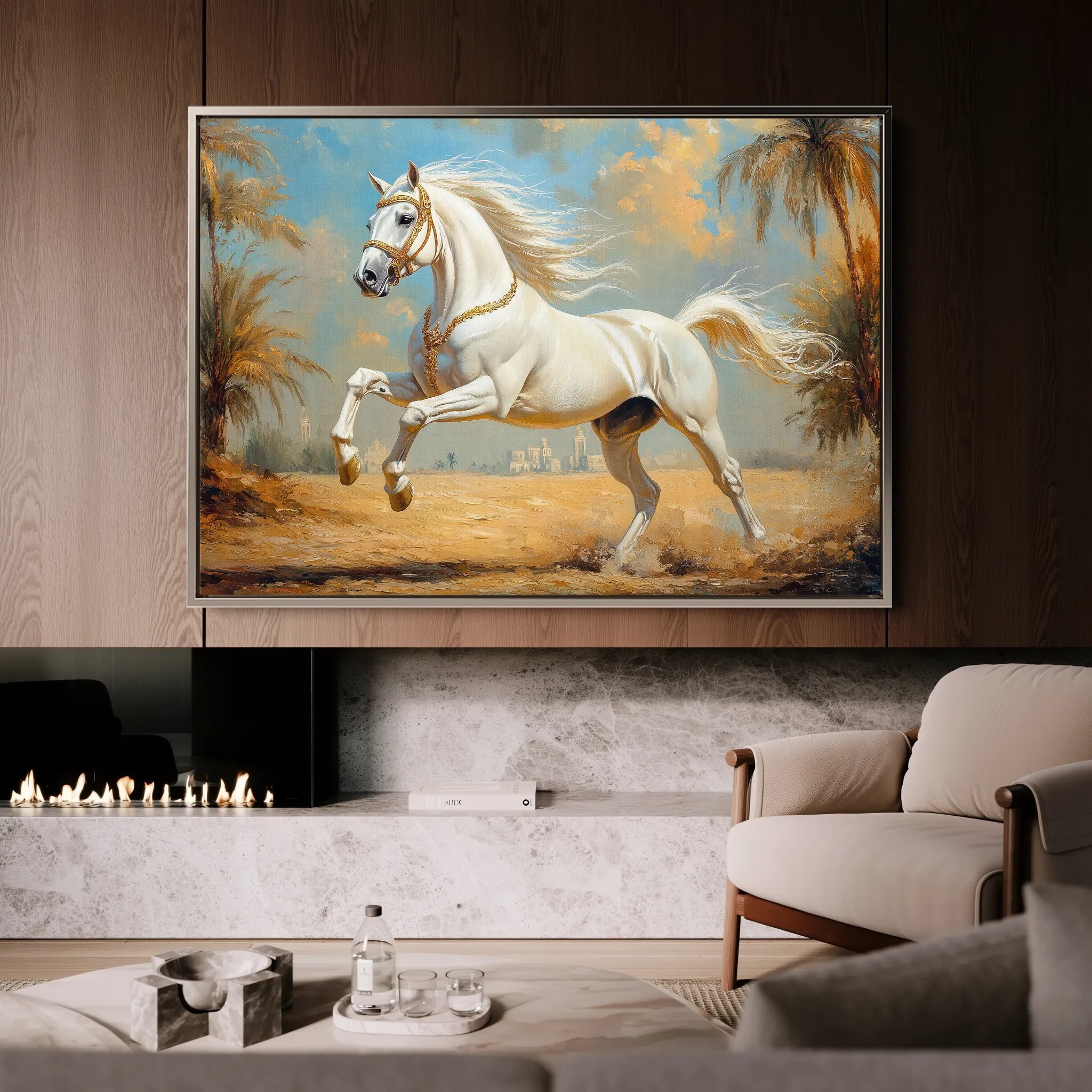 Horses 081 Canvas Art 60 x 40 cm / Black