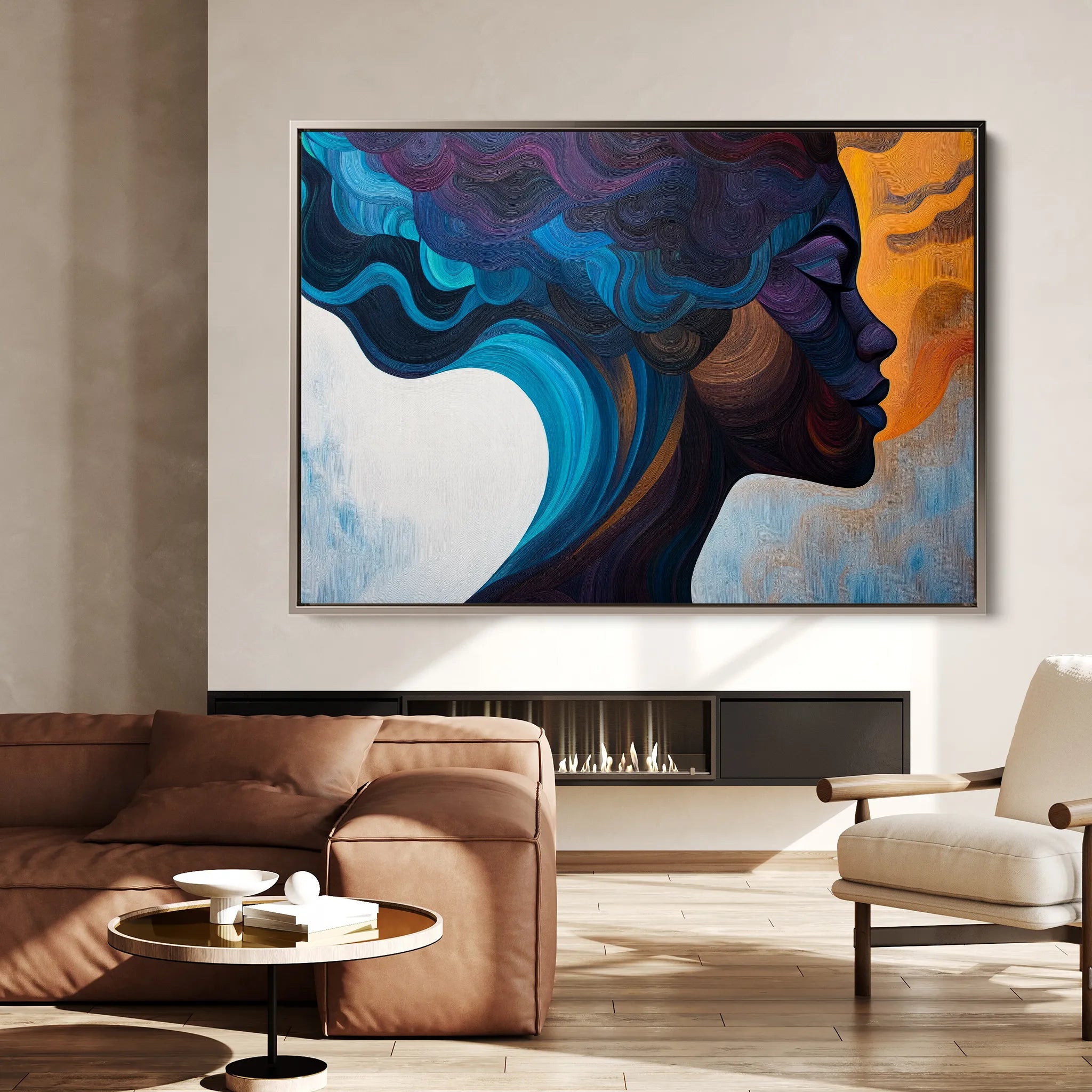 Portrait 081 Canvas Art 60 x 40 cm / Black