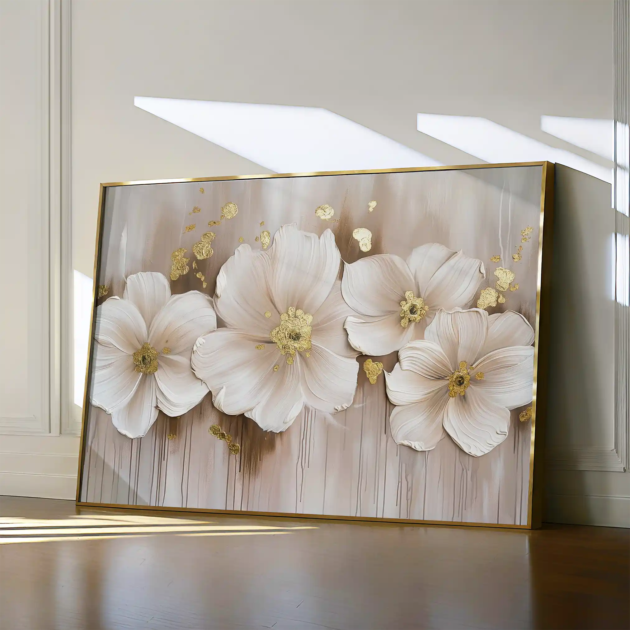 Floral 082 Canvas Art 60 x 40 cm / Black