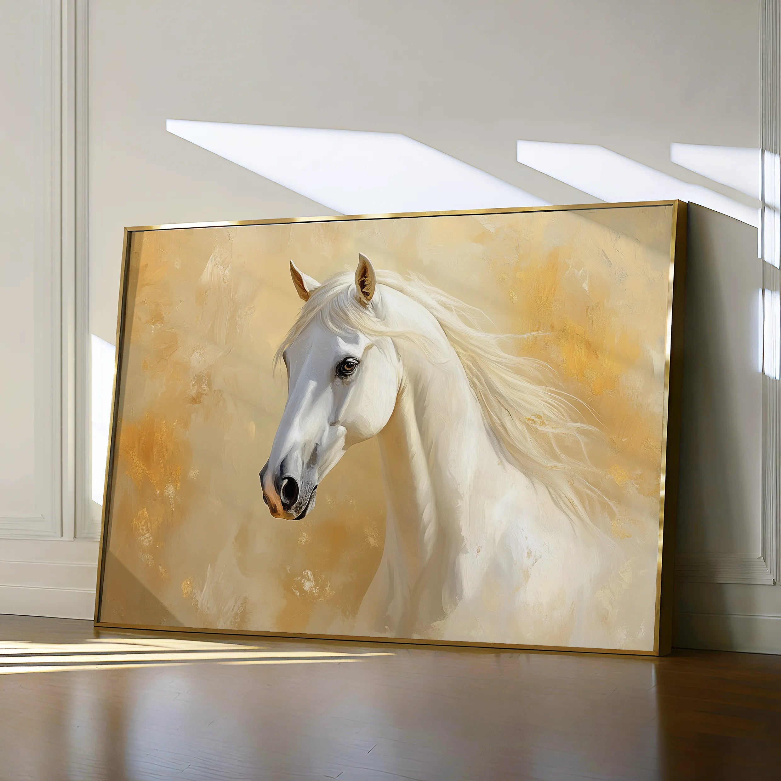 Horses 082 Canvas Art 60 x 40 cm / Black