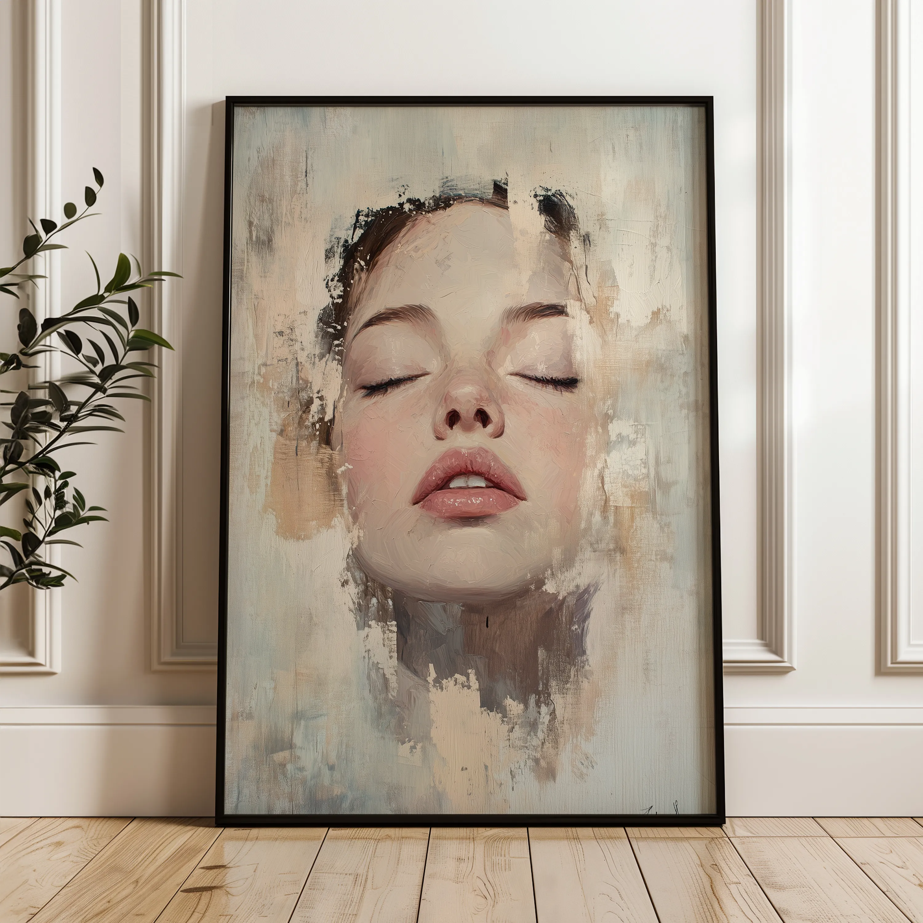 Portrait 082 Canvas Art 60 x 40 cm / Black