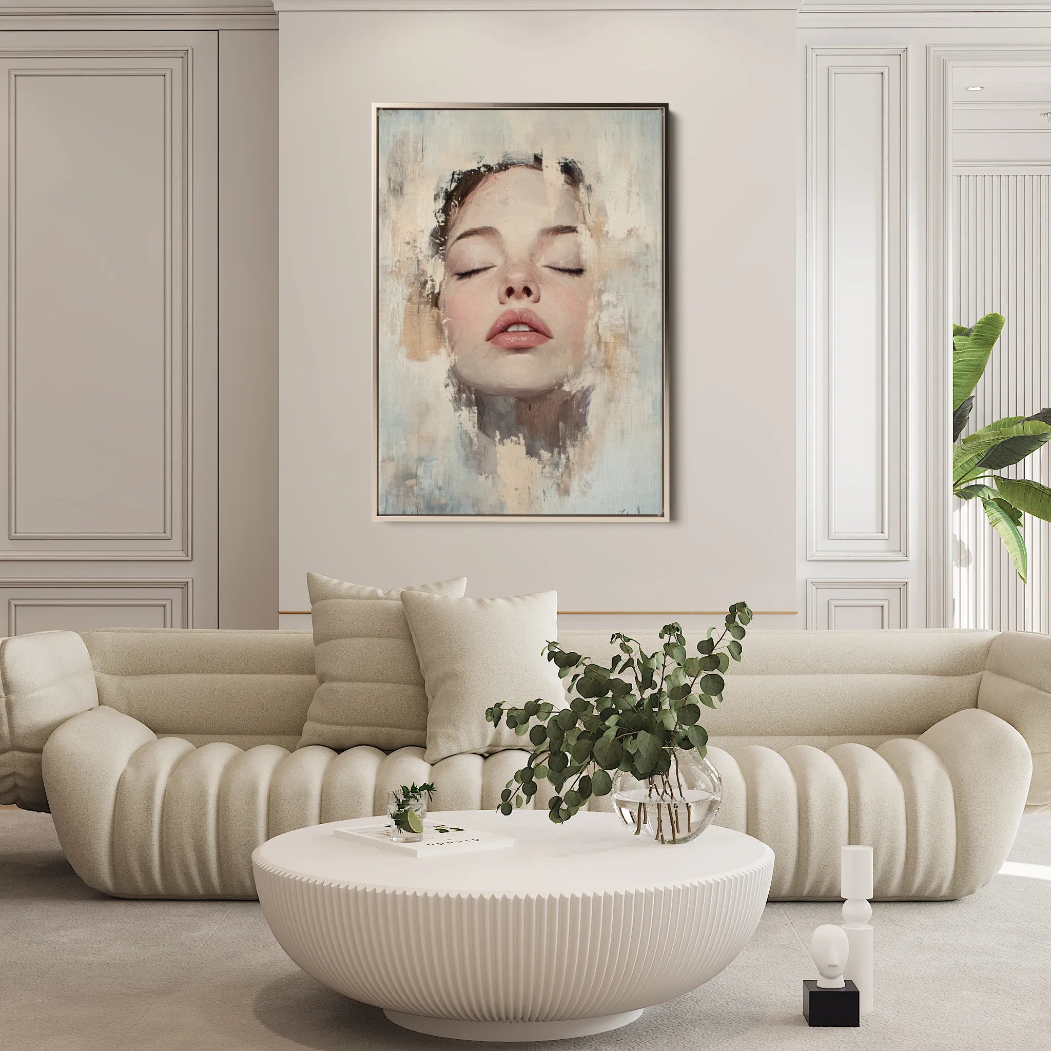 Portrait 082 Canvas Art 60 x 40 cm / Black