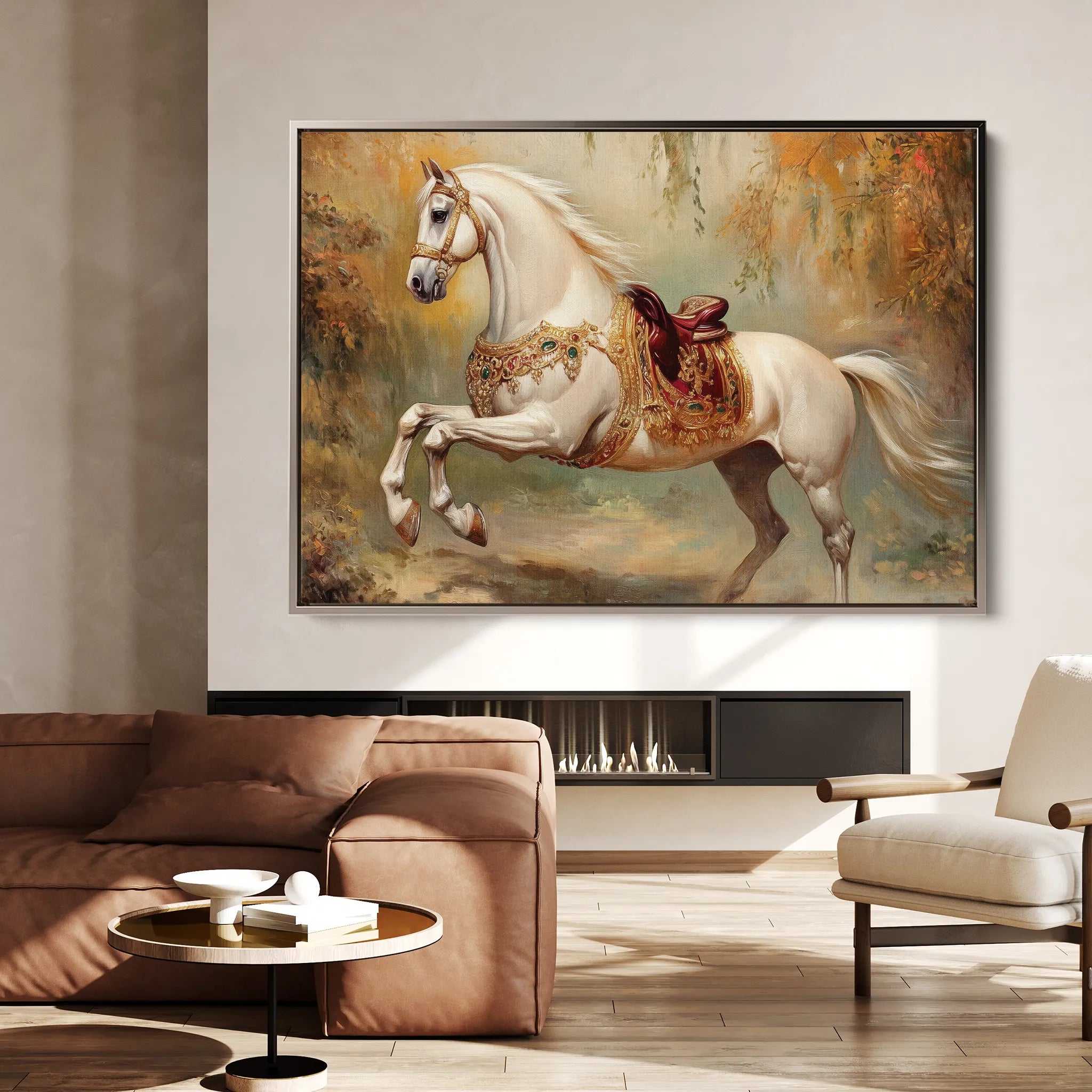 Horses 083 Canvas Art 60 x 40 cm / Black