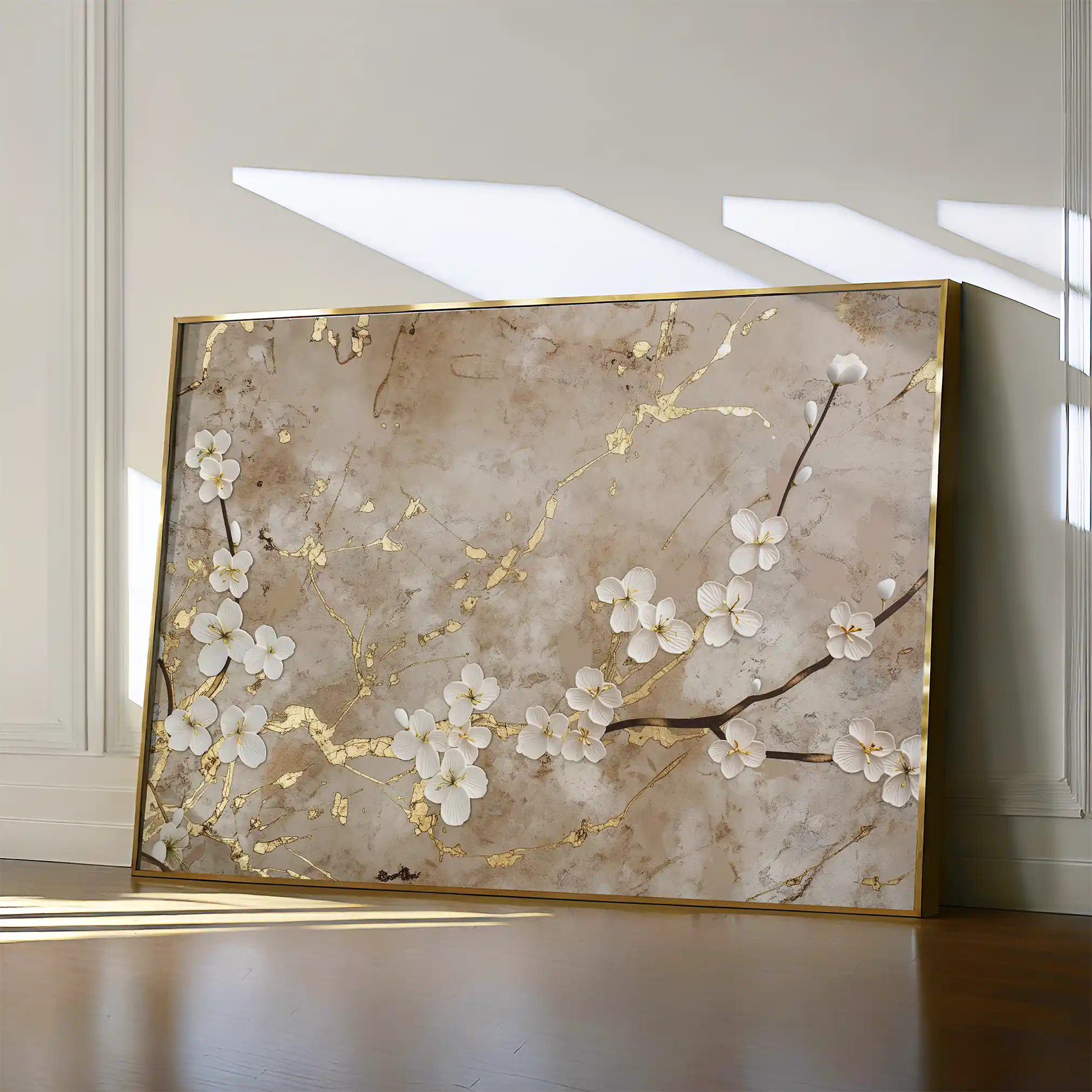 Floral 084 Canvas Art 60 x 40 cm / Black