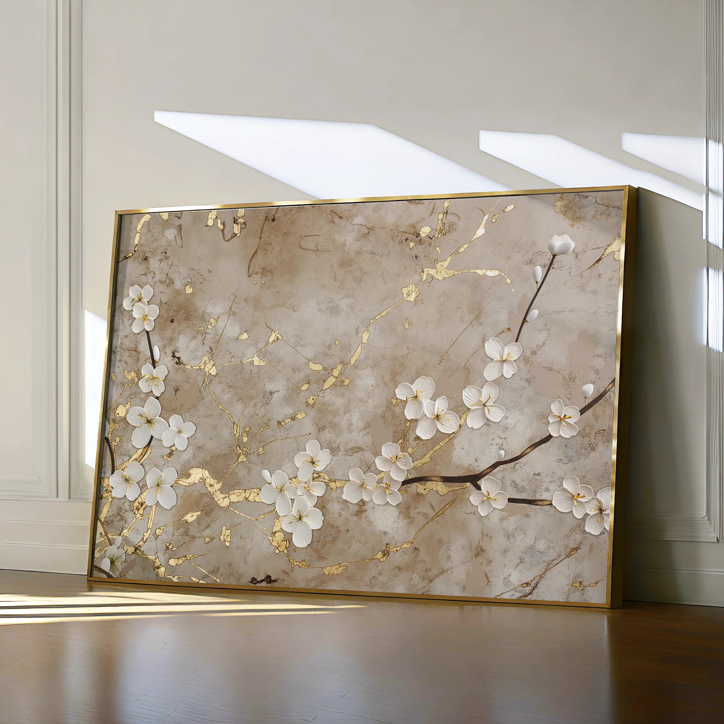 Floral 084 Canvas Art 60 x 40 cm / Black
