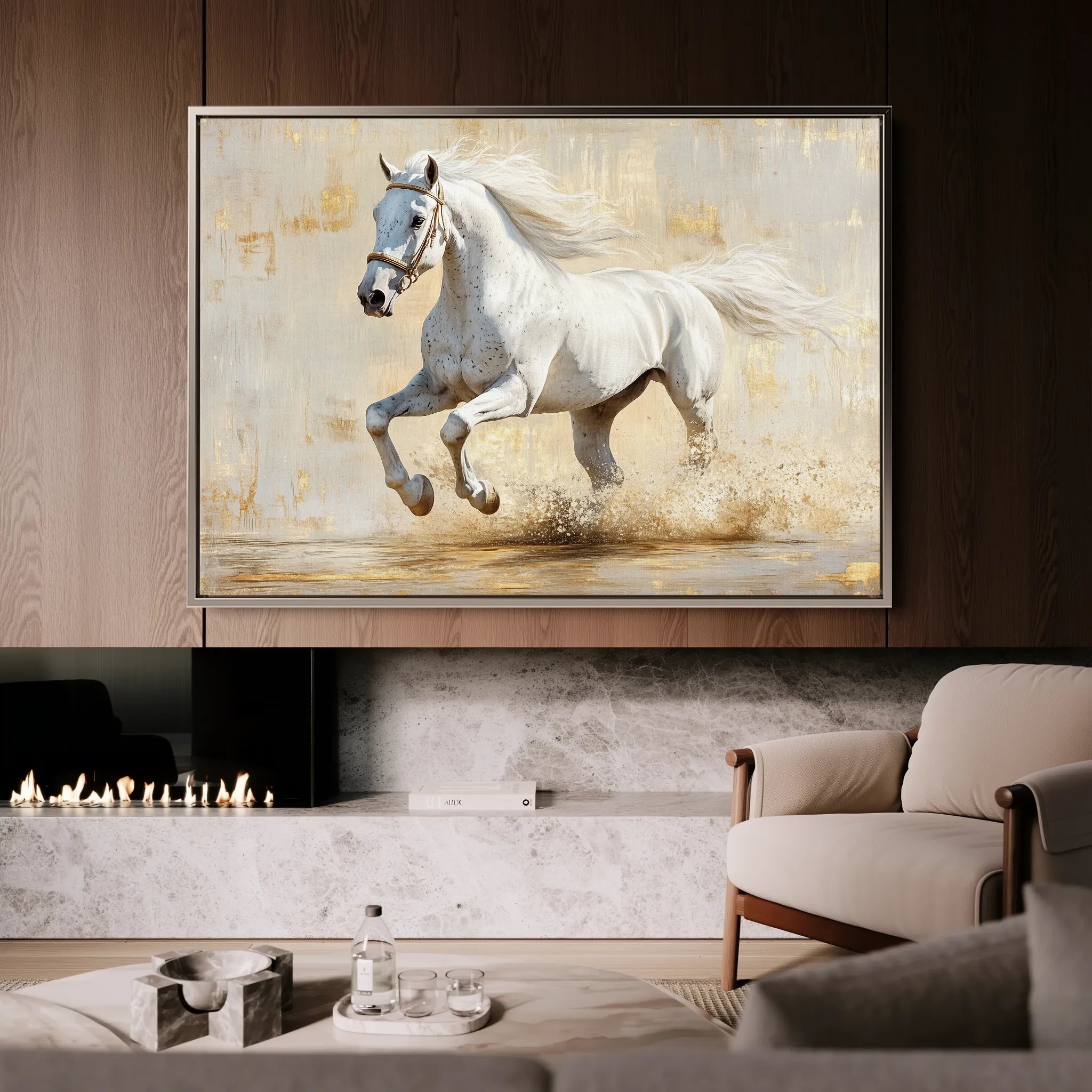 Horses 084 Canvas Art 60 x 40 cm / Black