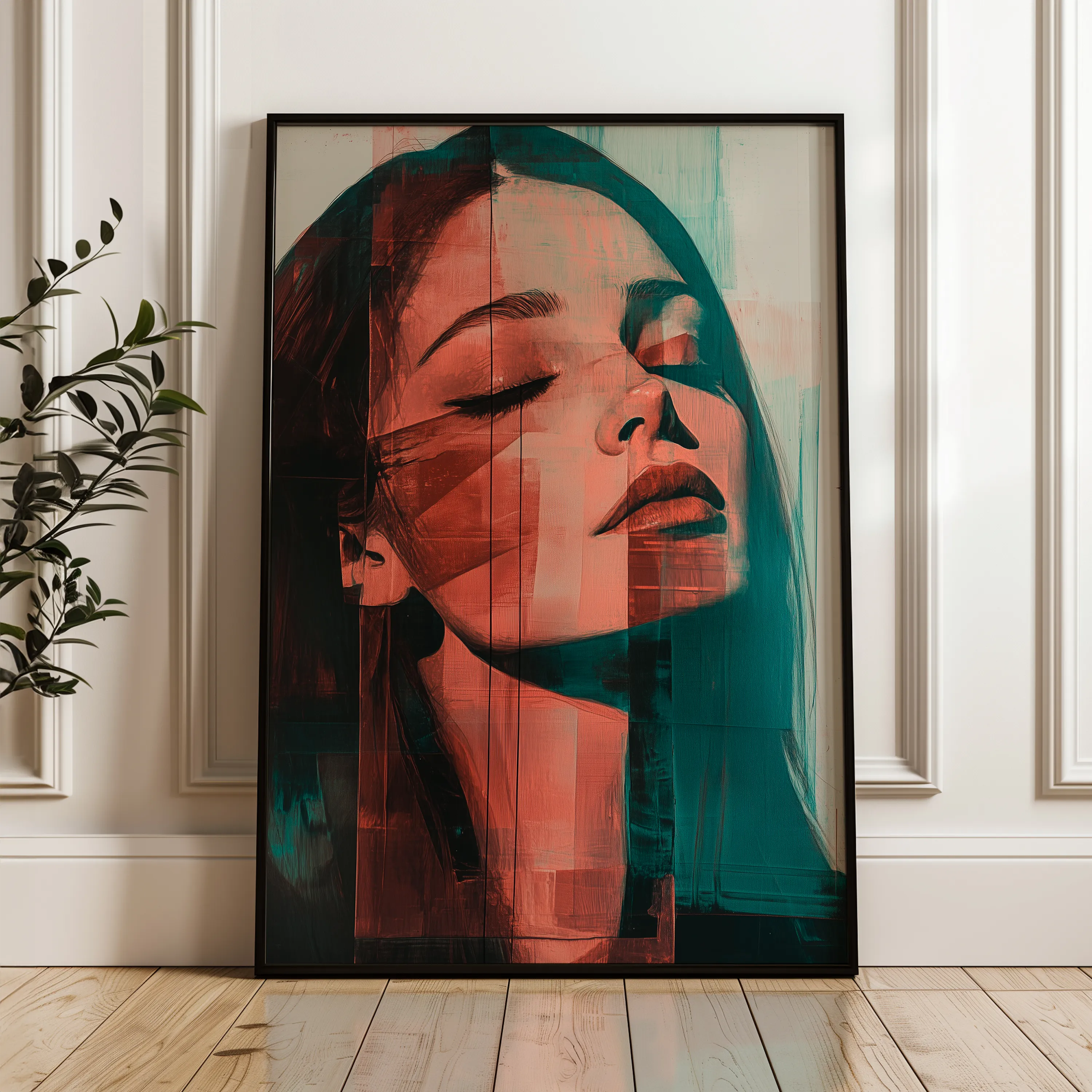 Portrait 084 Canvas Art 60 x 40 cm / Black