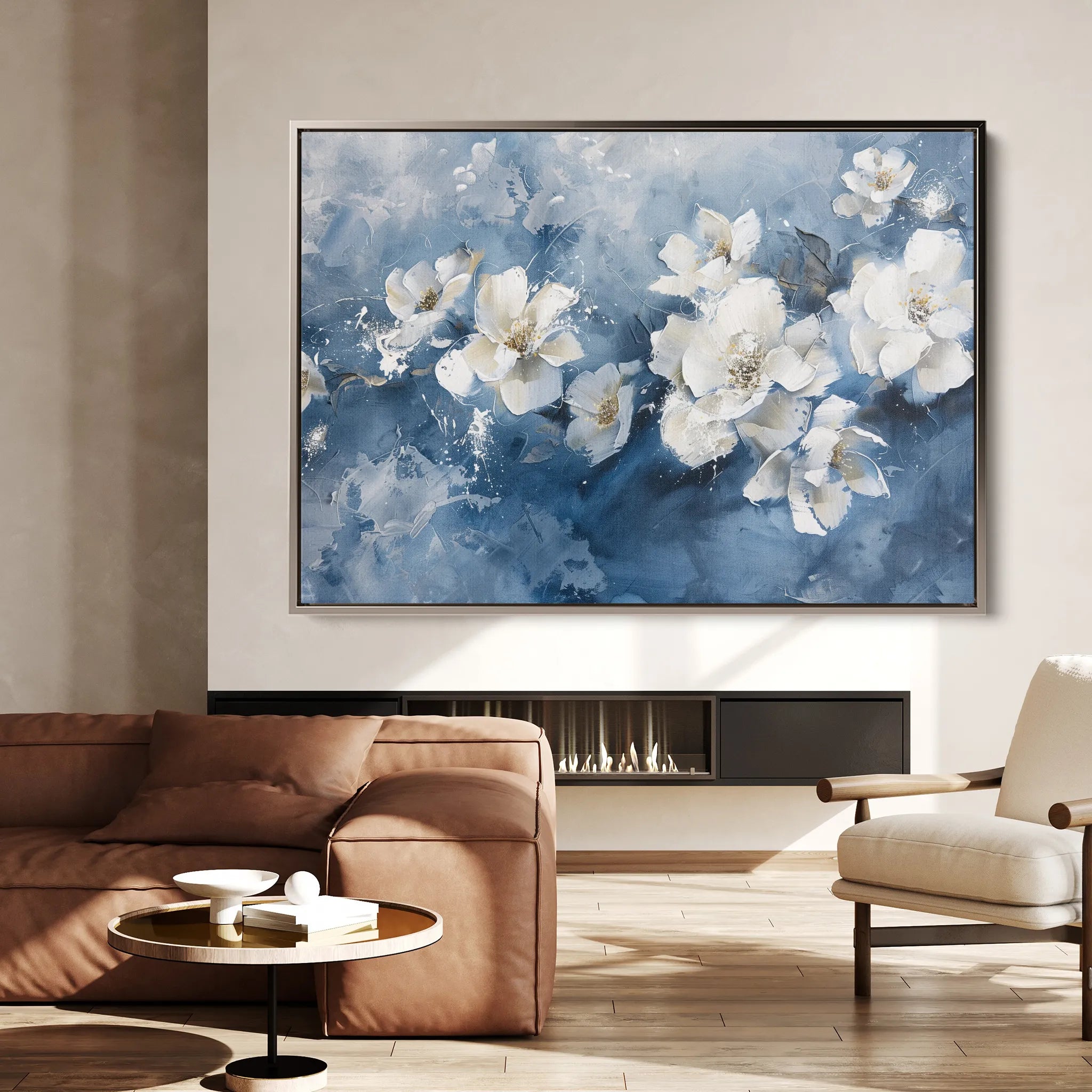 Floral 085 Canvas Art 60 x 40 cm / Black