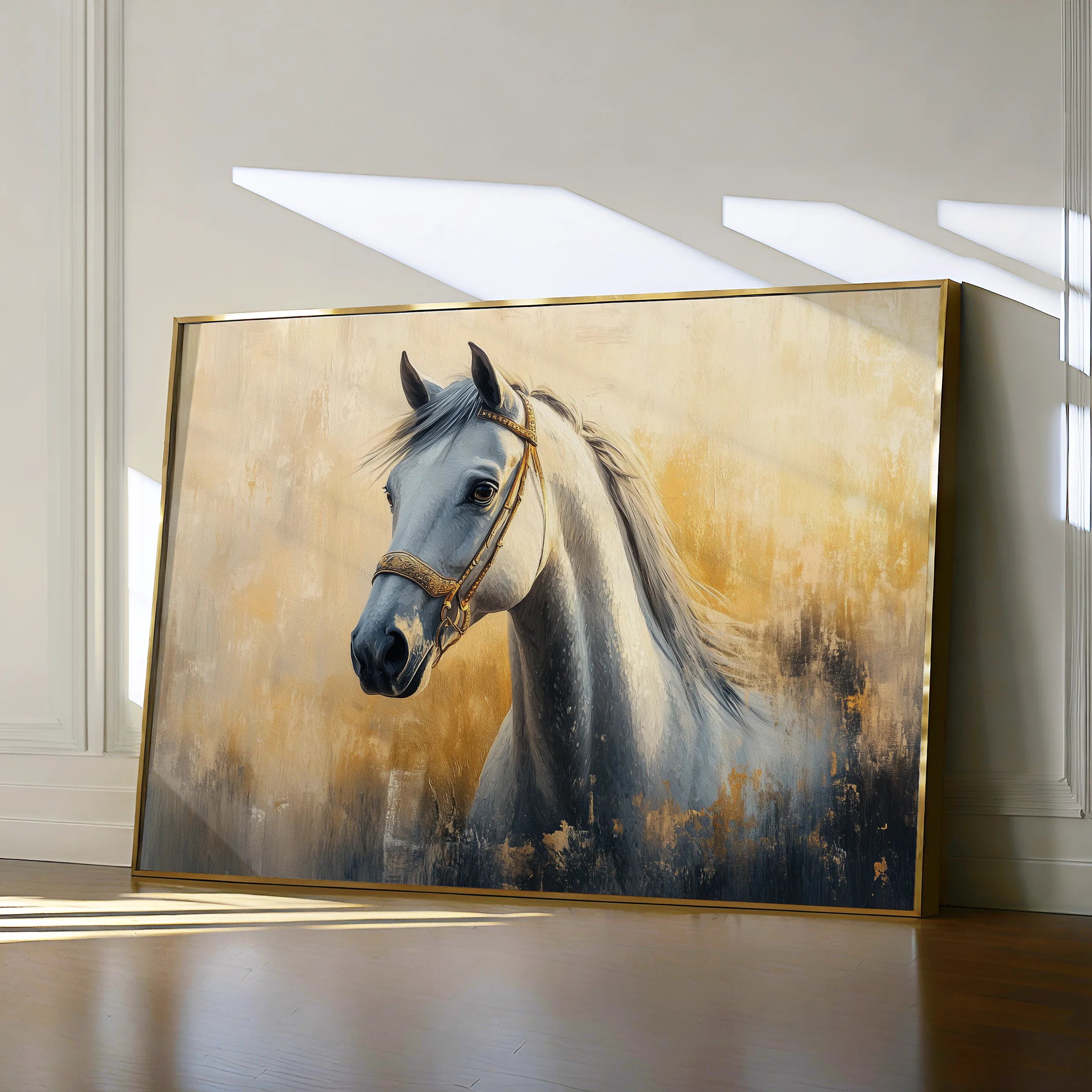 Horses 085 Canvas Art 60 x 40 cm / Black