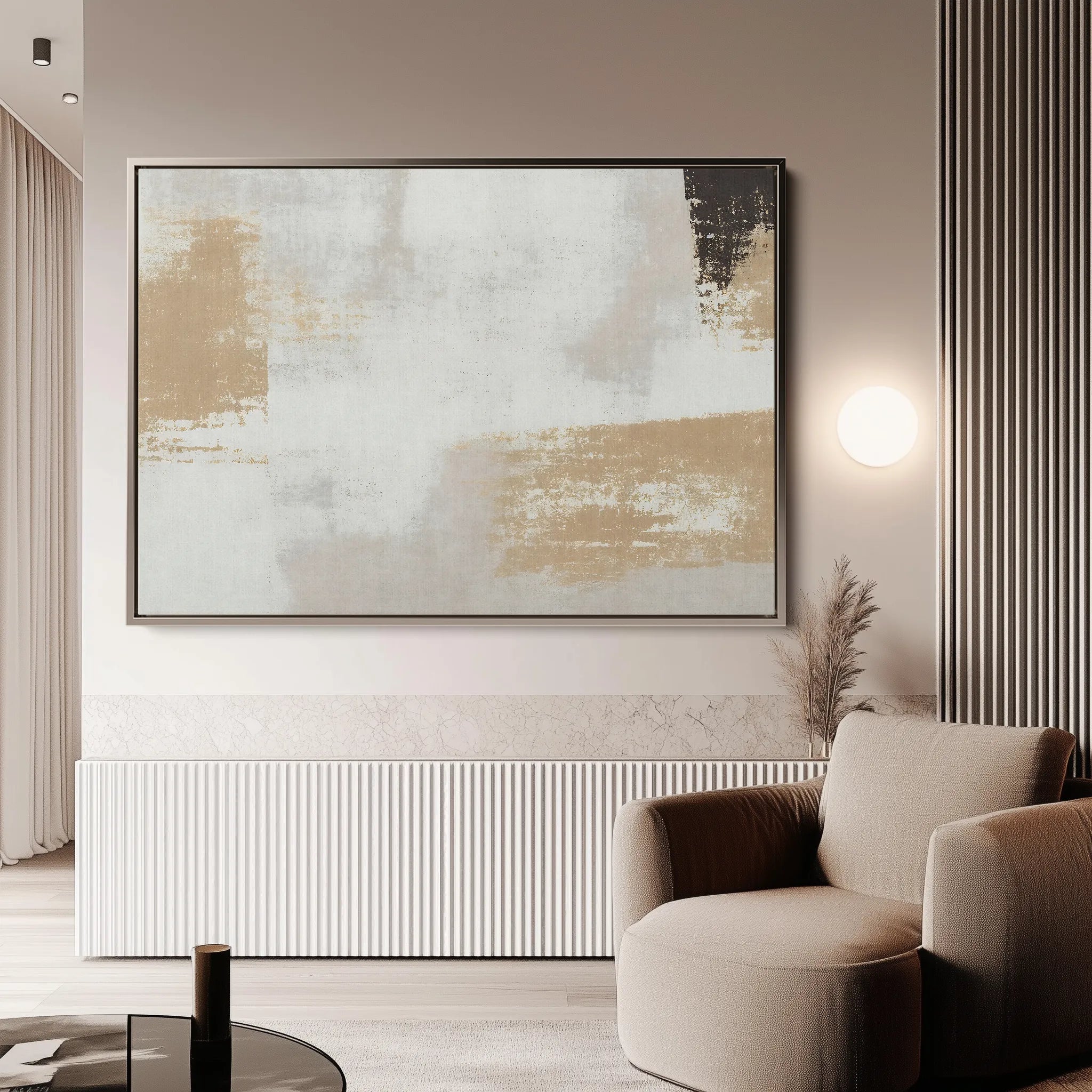Abstract 086 Canvas Art 60 x 40 cm / Black