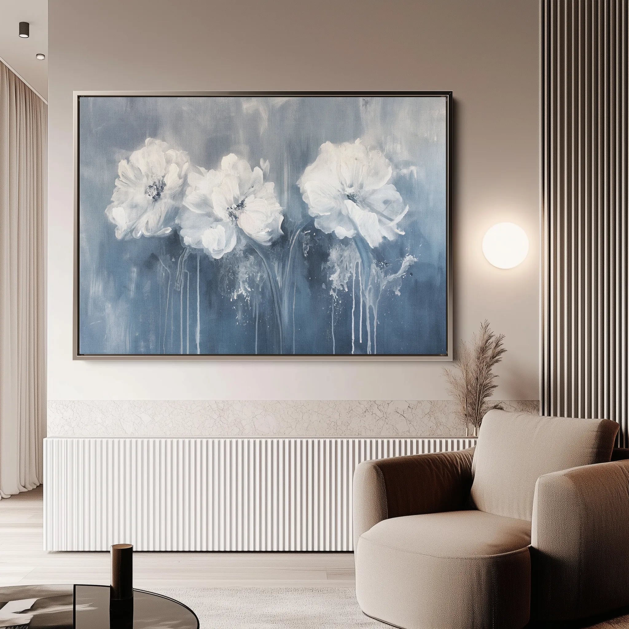 Floral 086 Canvas Art 60 x 40 cm / Black