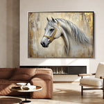 Horses 086 Canvas Art 60 x 40 cm / Black