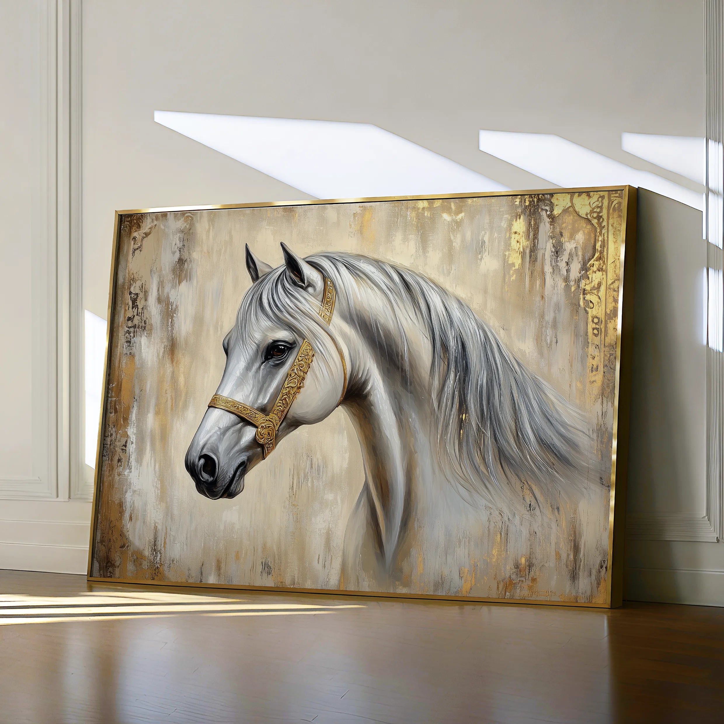 Horses 086 Canvas Art 60 x 40 cm / Black