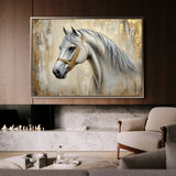 Horses 086 Canvas Art 60 x 40 cm / Black