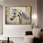 Horses 086 Canvas Art 60 x 40 cm / Black