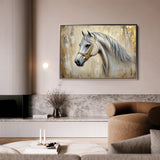 Horses 086 Canvas Art 60 x 40 cm / Black