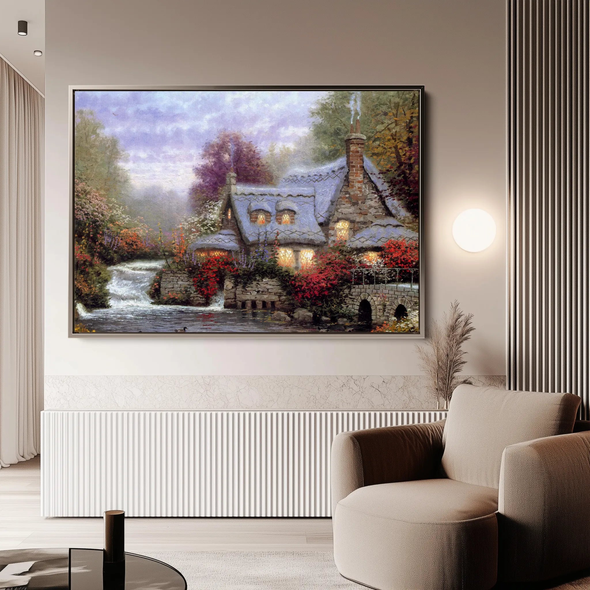 Landscape 086 Canvas Art 60 x 40 cm / Black