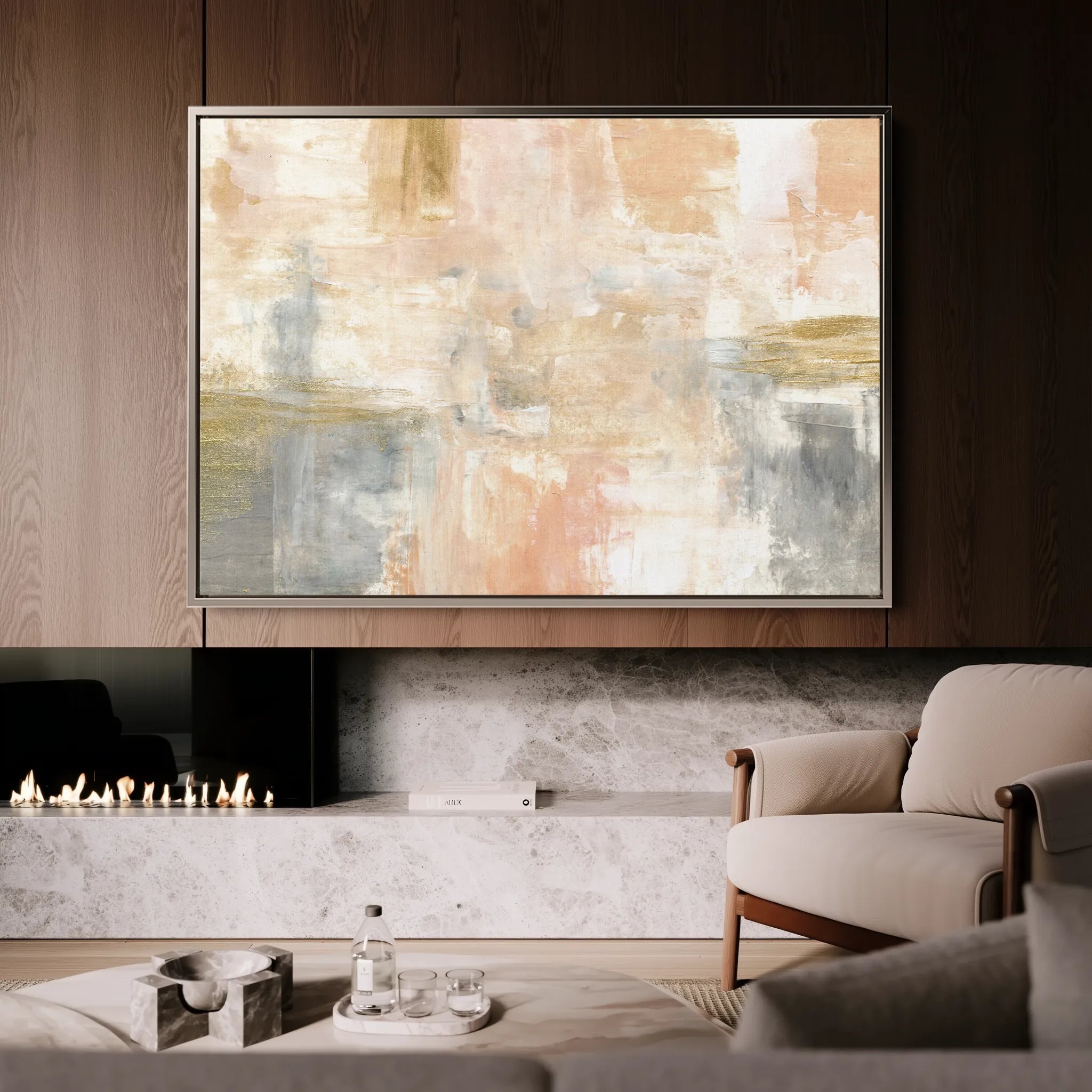 Abstract 087 Canvas Art 60 x 40 cm / Black