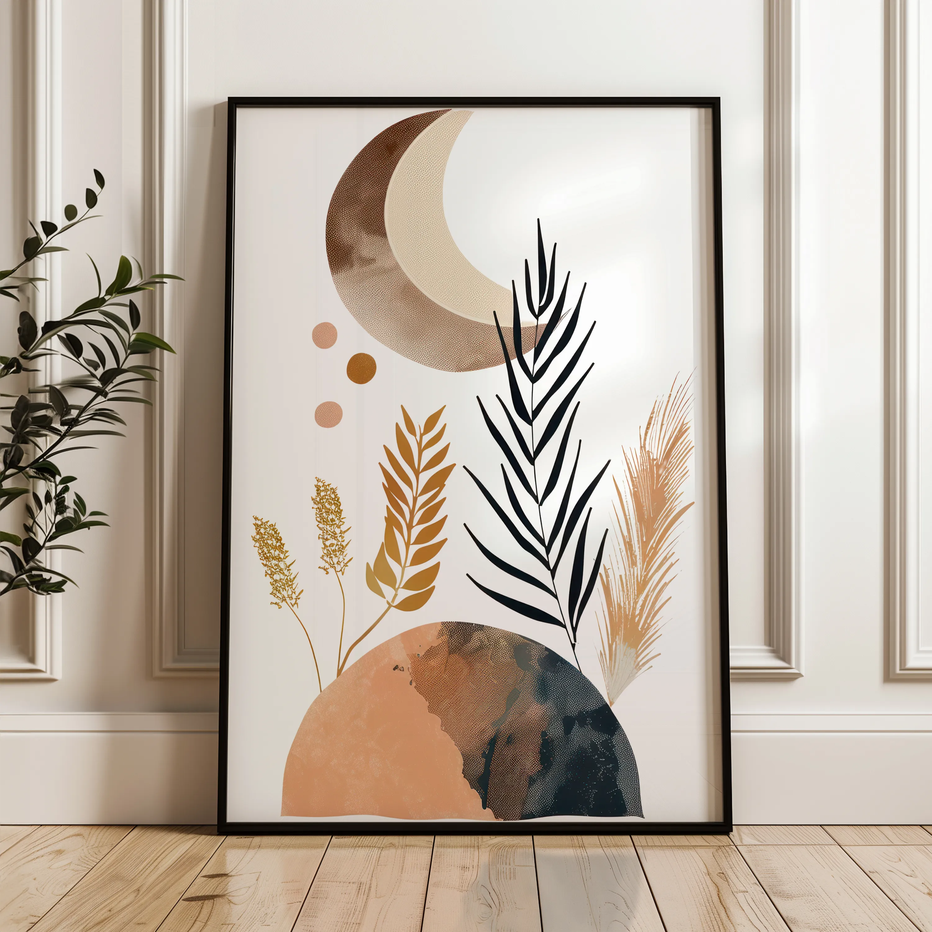 Boho 087 Canvas Art 60 x 40 cm / Black