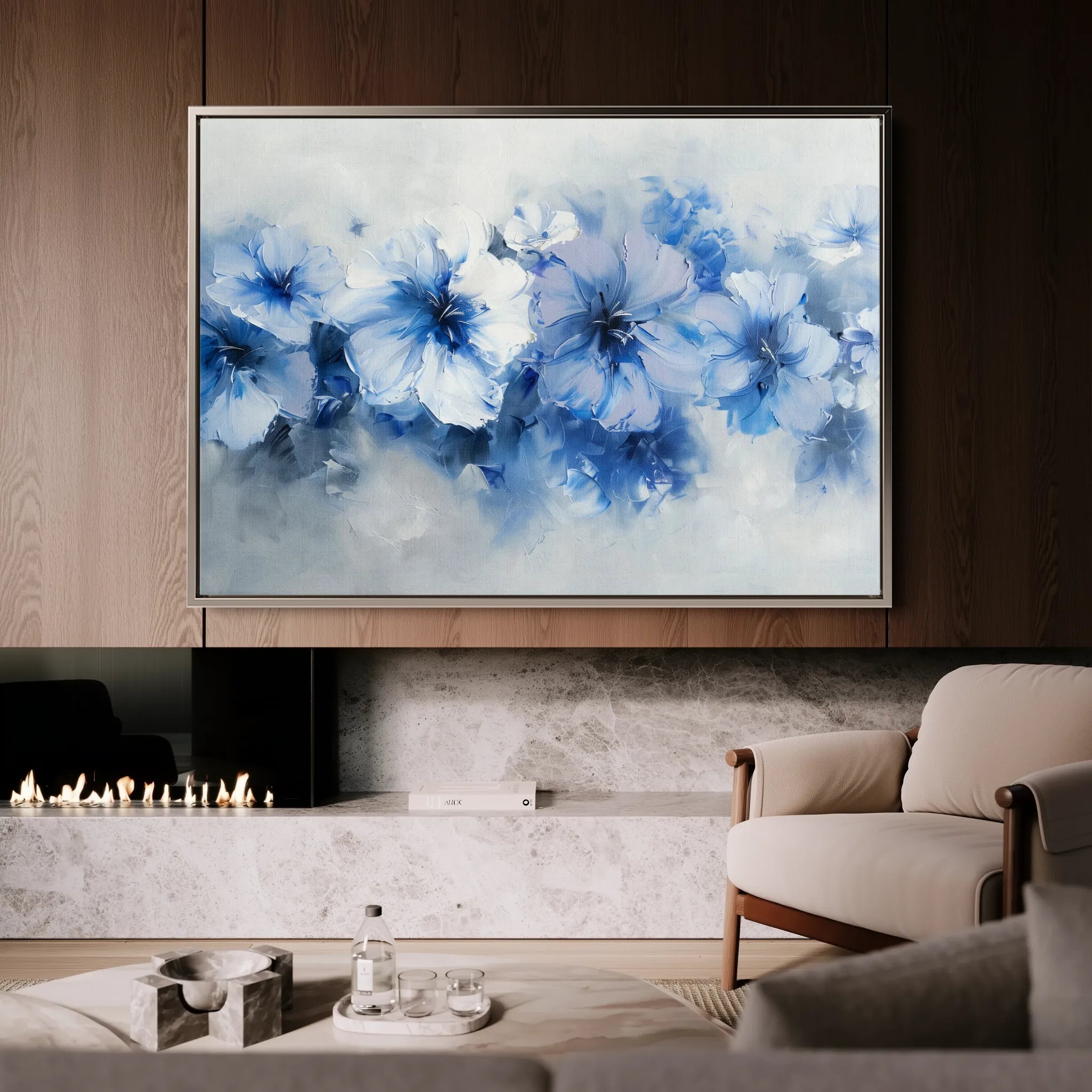 Floral 087 Canvas Art 60 x 40 cm / Black