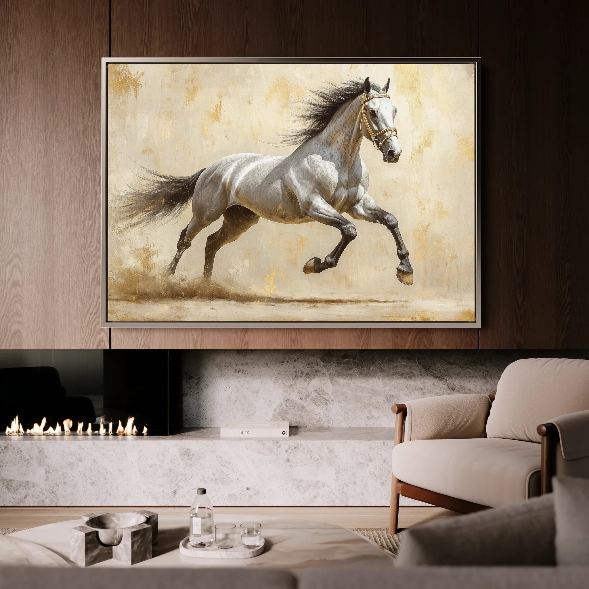 Horses 087 Canvas Art 60 x 40 cm / Black