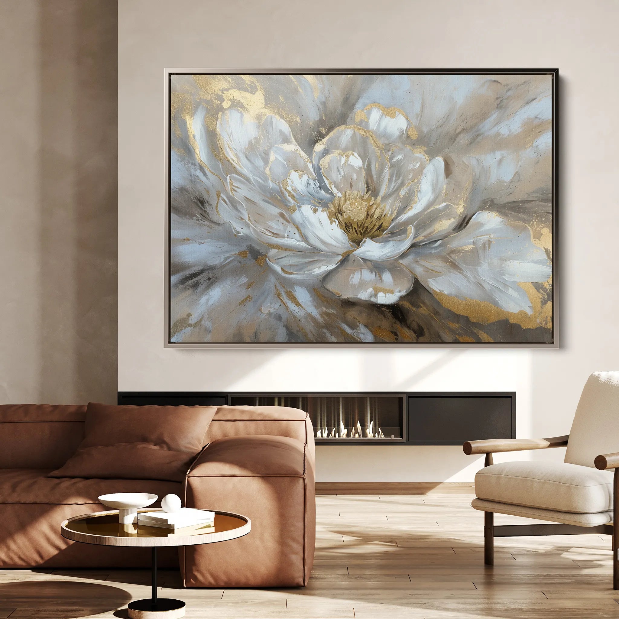 Floral 088 Canvas Art 60 x 40 cm / Black