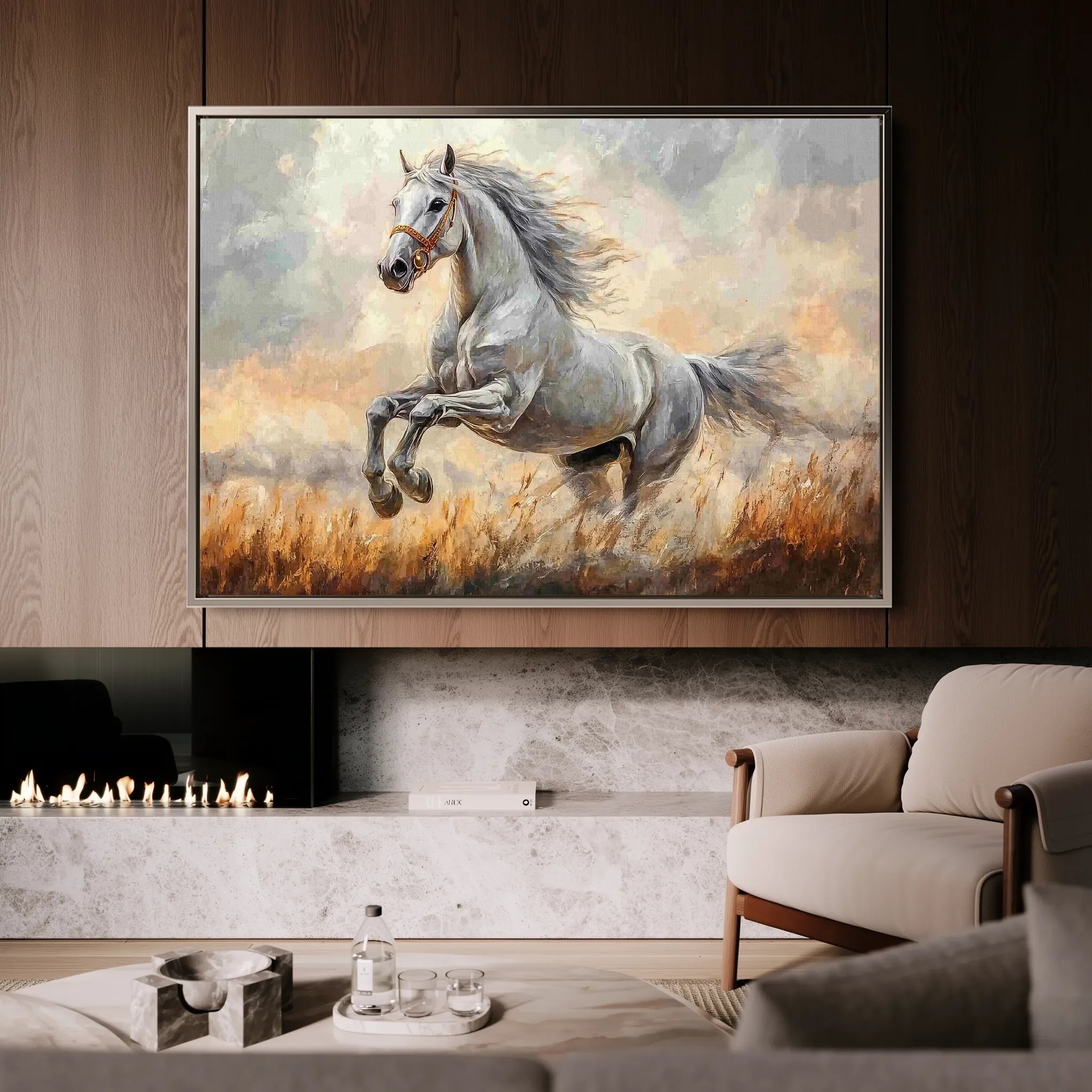 Horses 088 Canvas Art 60 x 40 cm / Black