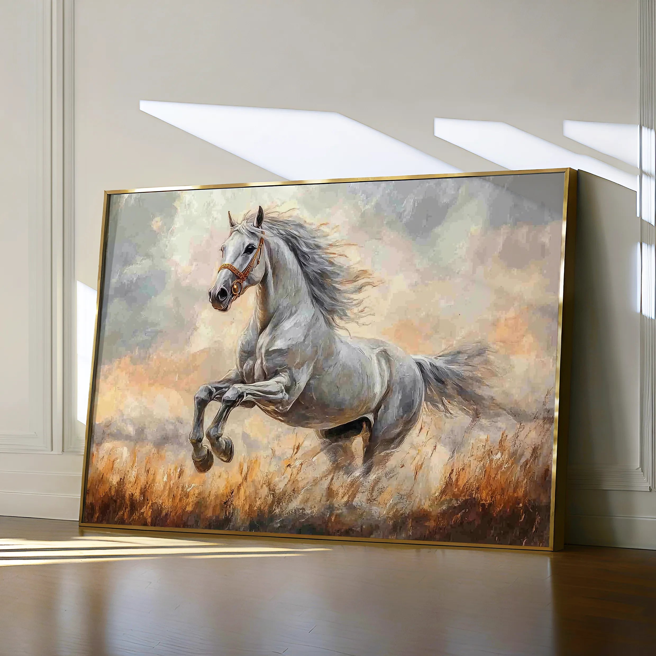 Horses 088 Canvas Art 60 x 40 cm / Black