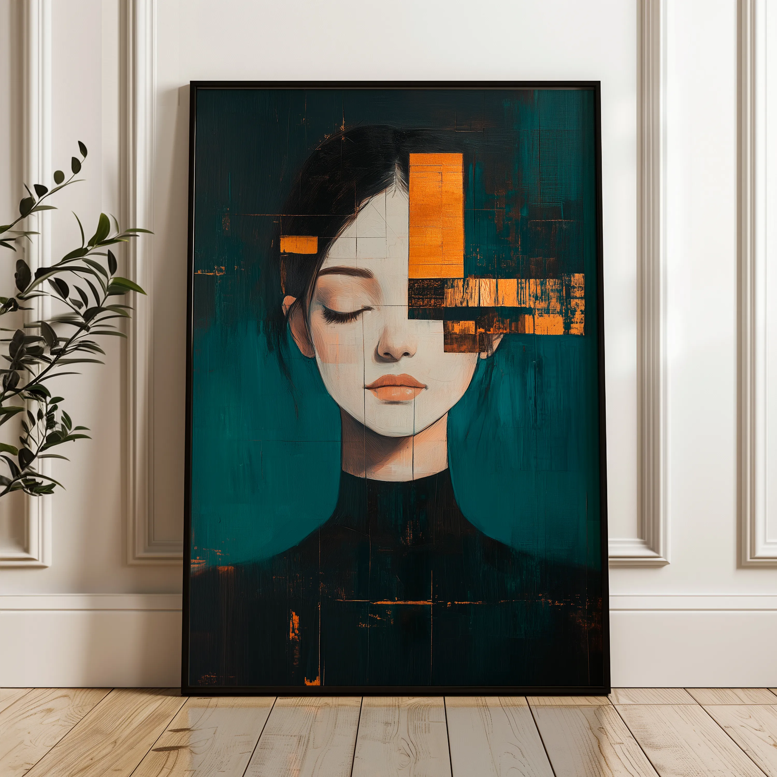 Portrait 088 Canvas Art 60 x 40 cm / Black