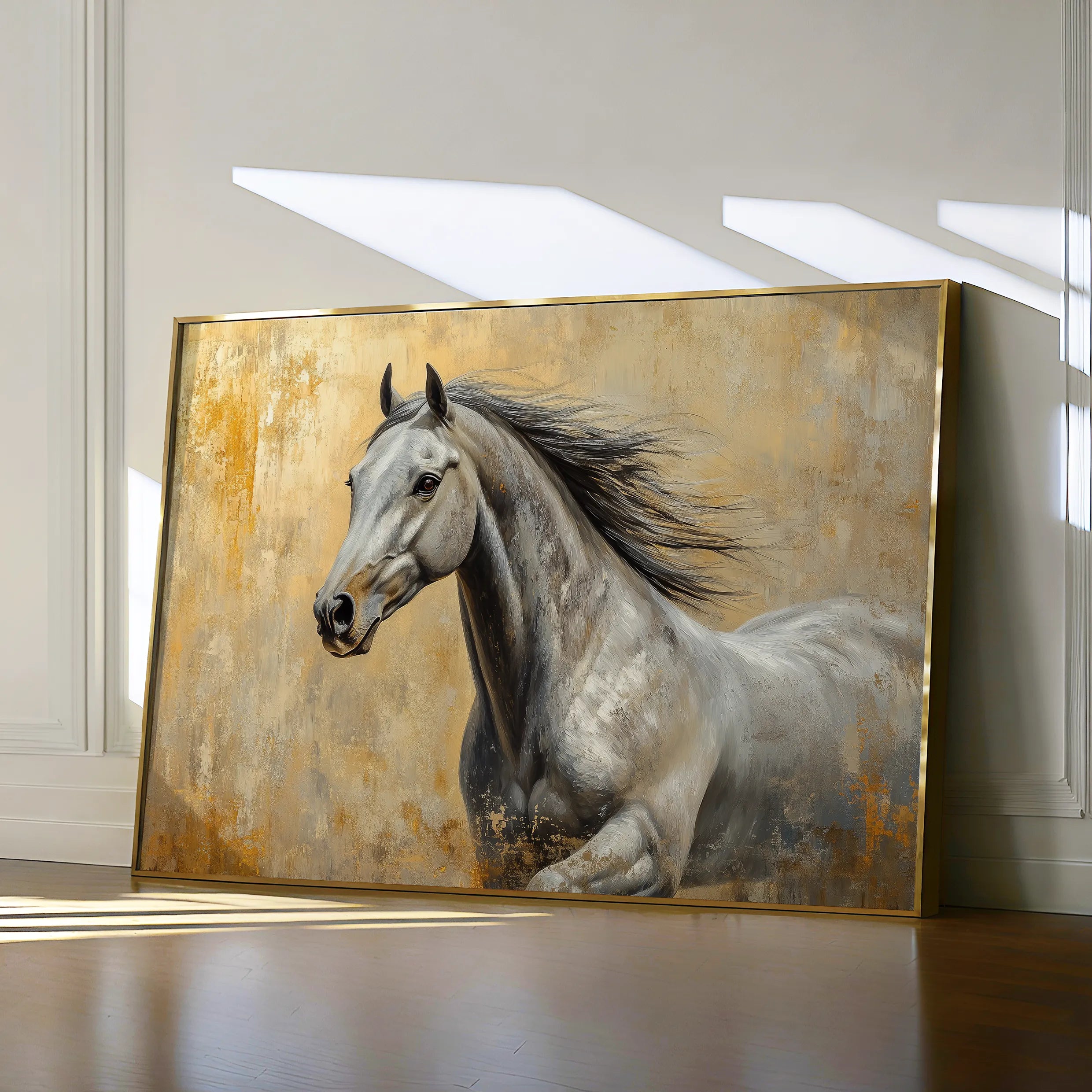 Horses 089 Canvas Art 60 x 40 cm / Black