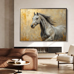 Horses 089 Canvas Art 60 x 40 cm / Black