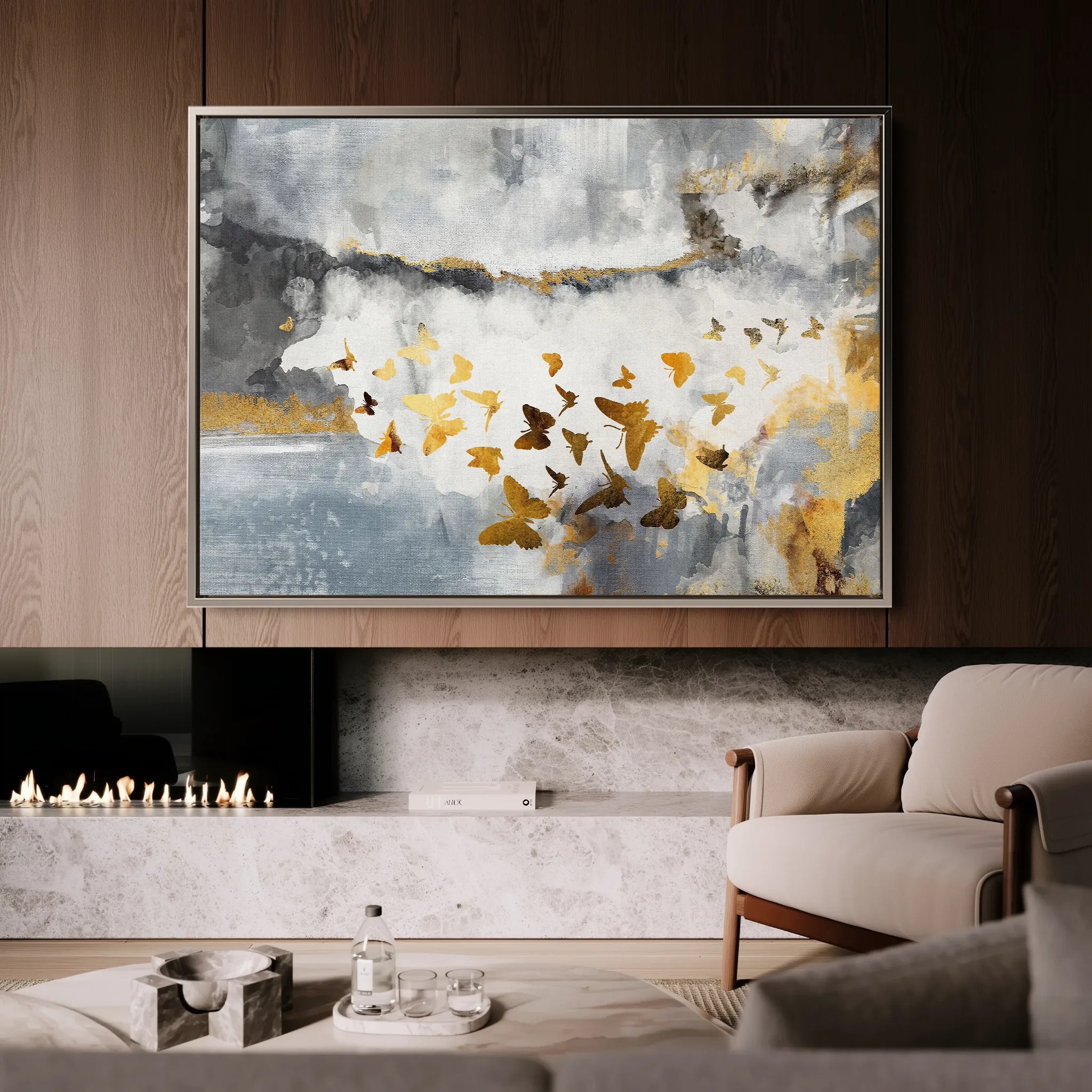 Abstract 090 Canvas Art 60 x 40 cm / Black