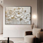 Floral 090 Canvas Art 60 x 40 cm / Black